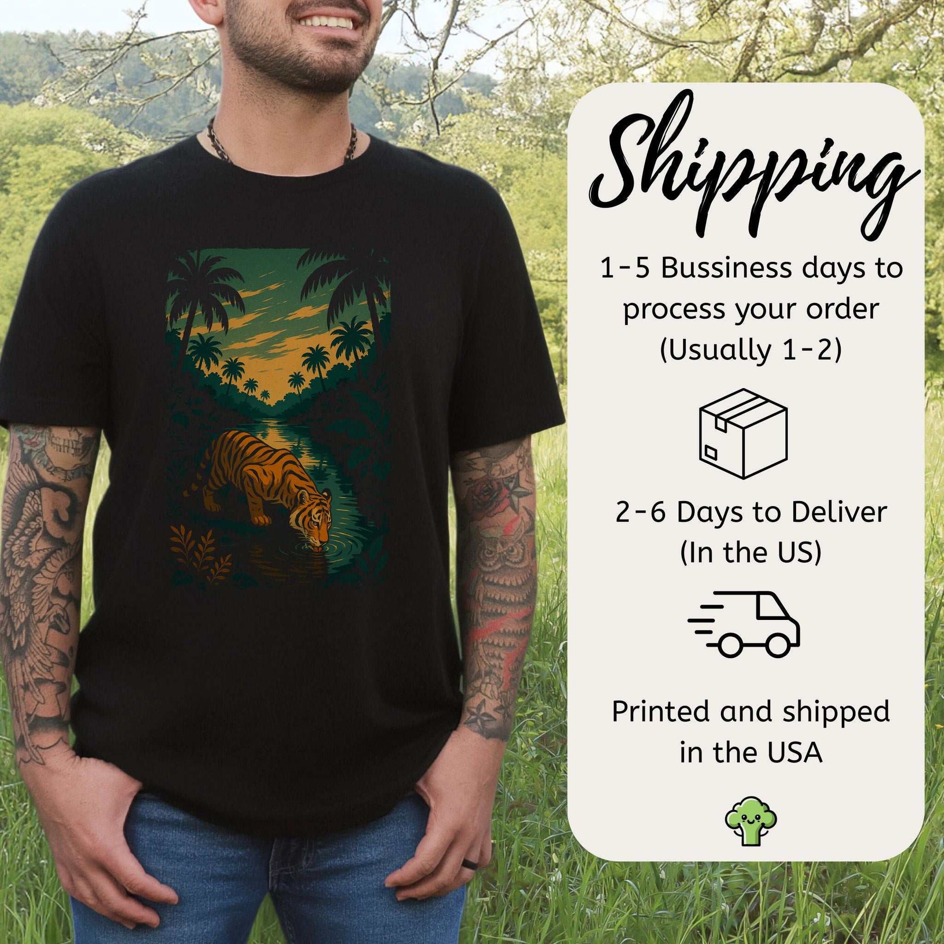 Tiger by Jungle River T-Shirt – Spirit Animal of Strength and Stillness