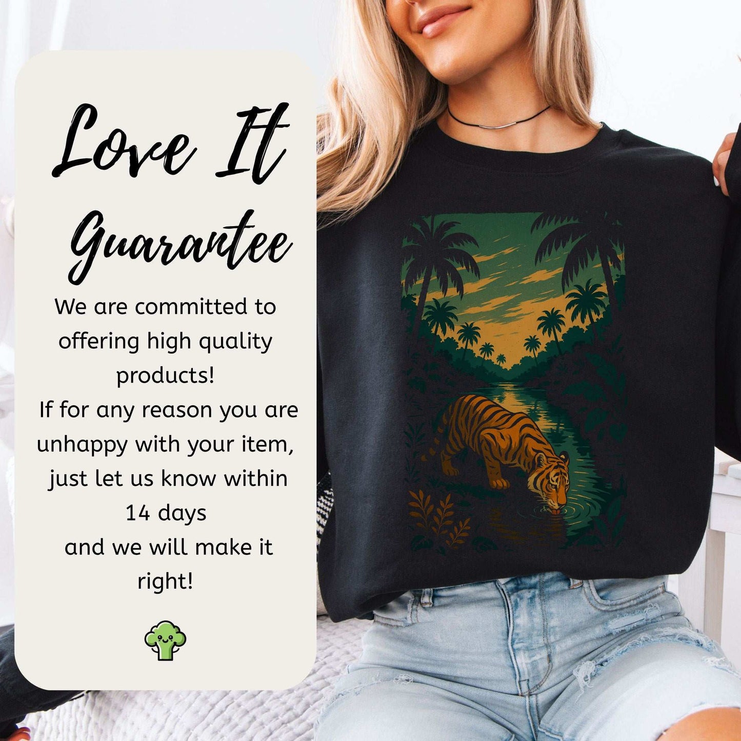 Tiger Spirit Animal Sweatshirt – Jungle Strength & Stillness Gift