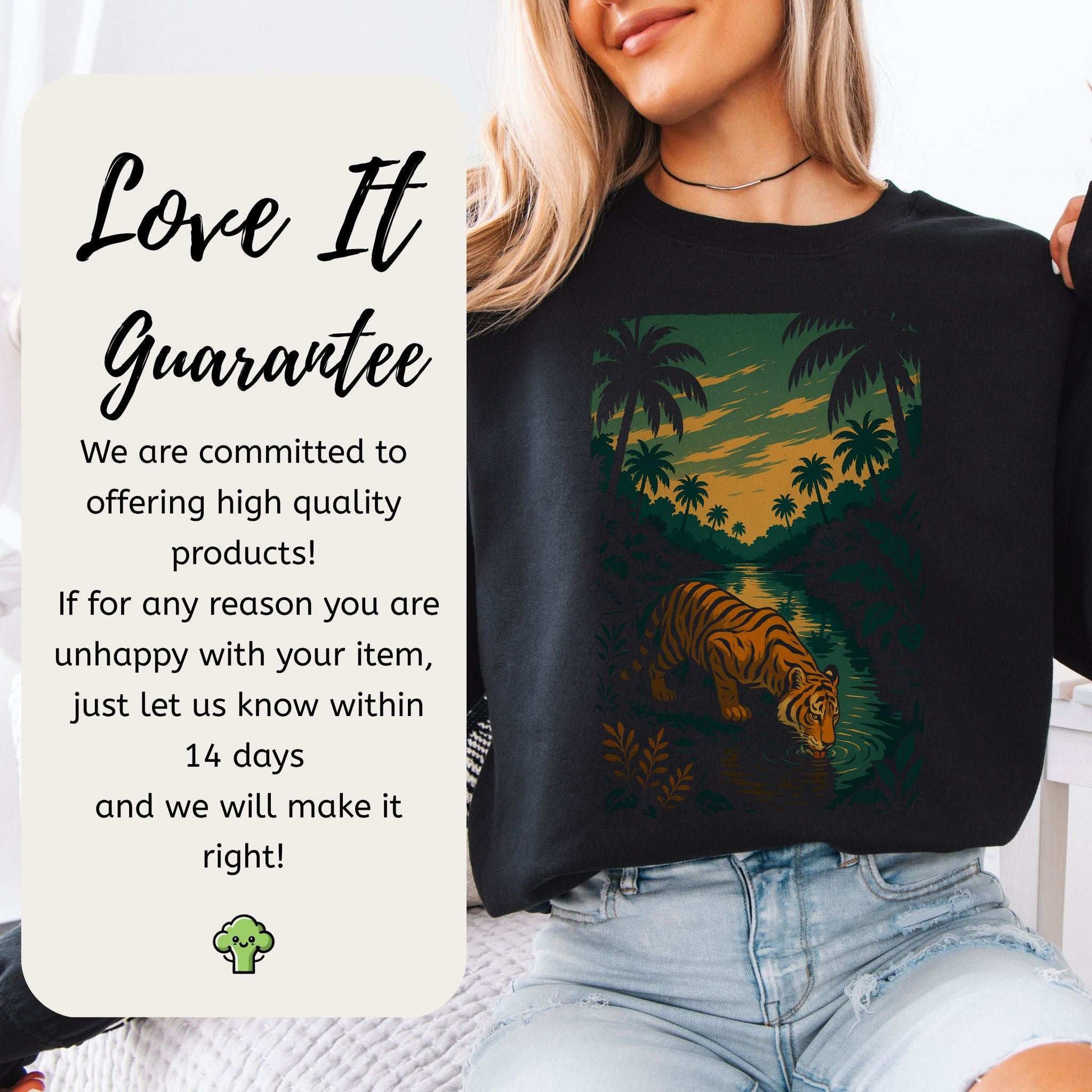 Tiger Spirit Animal Sweatshirt – Jungle Strength & Stillness Gift