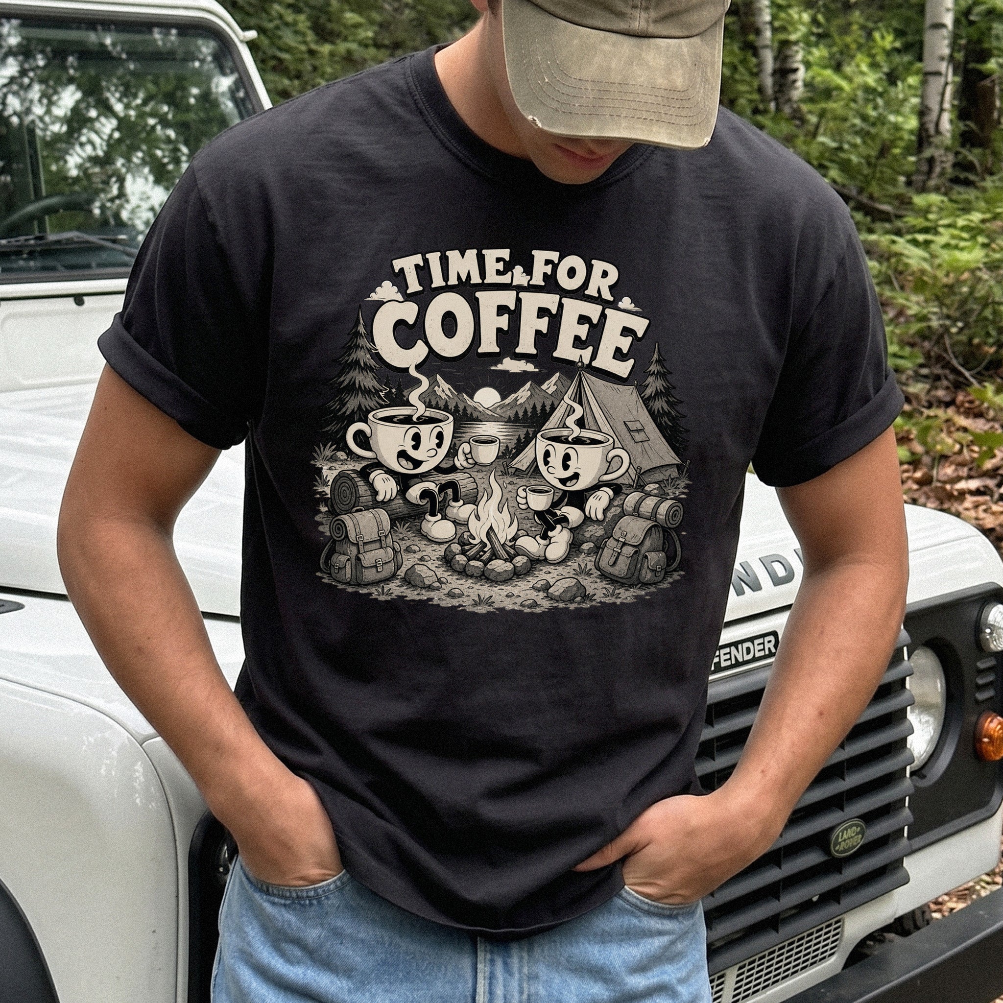 Time for Coffee Comfort Colors Shirt – Camping Coffee Tee