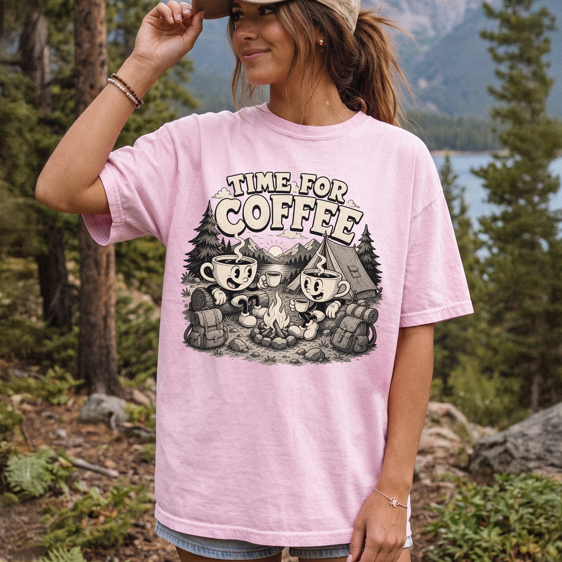 Time for Coffee Comfort Colors Shirt – Camping Coffee Tee