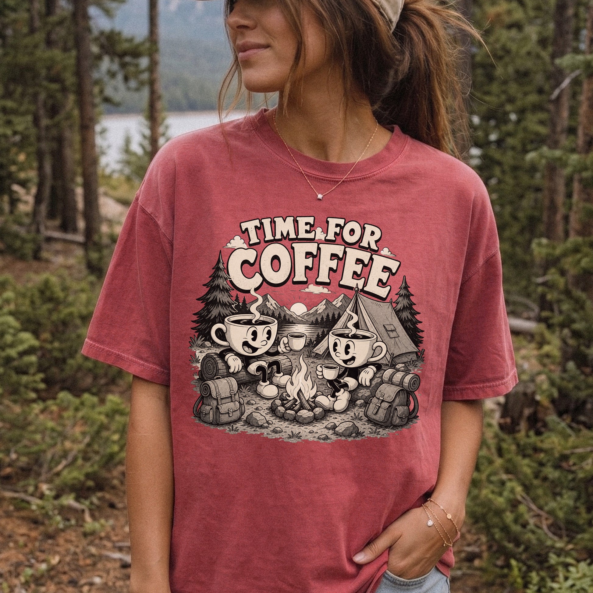 Time for Coffee Comfort Colors Shirt – Camping Coffee Tee