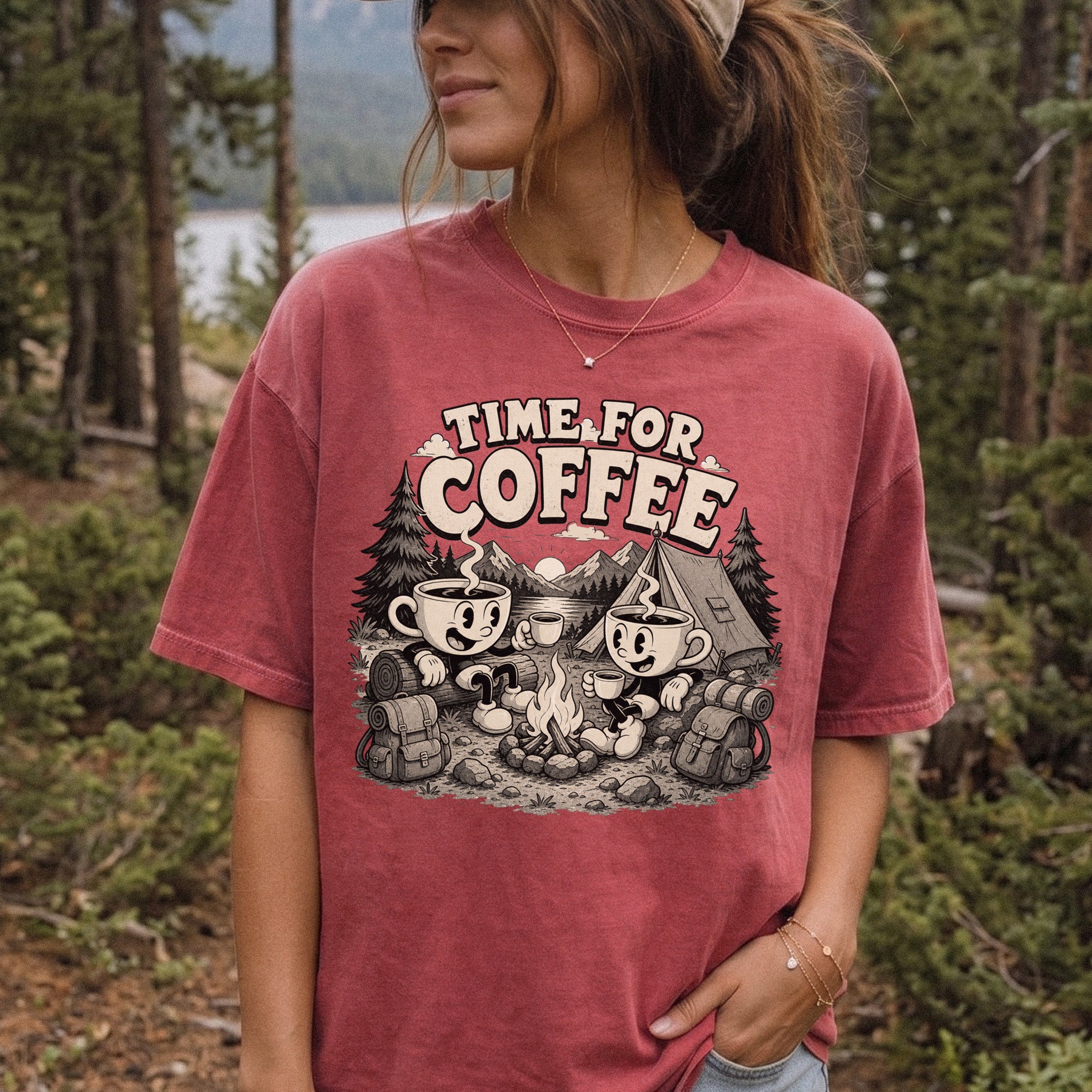 Time for Coffee Comfort Colors Shirt – Camping Coffee Tee