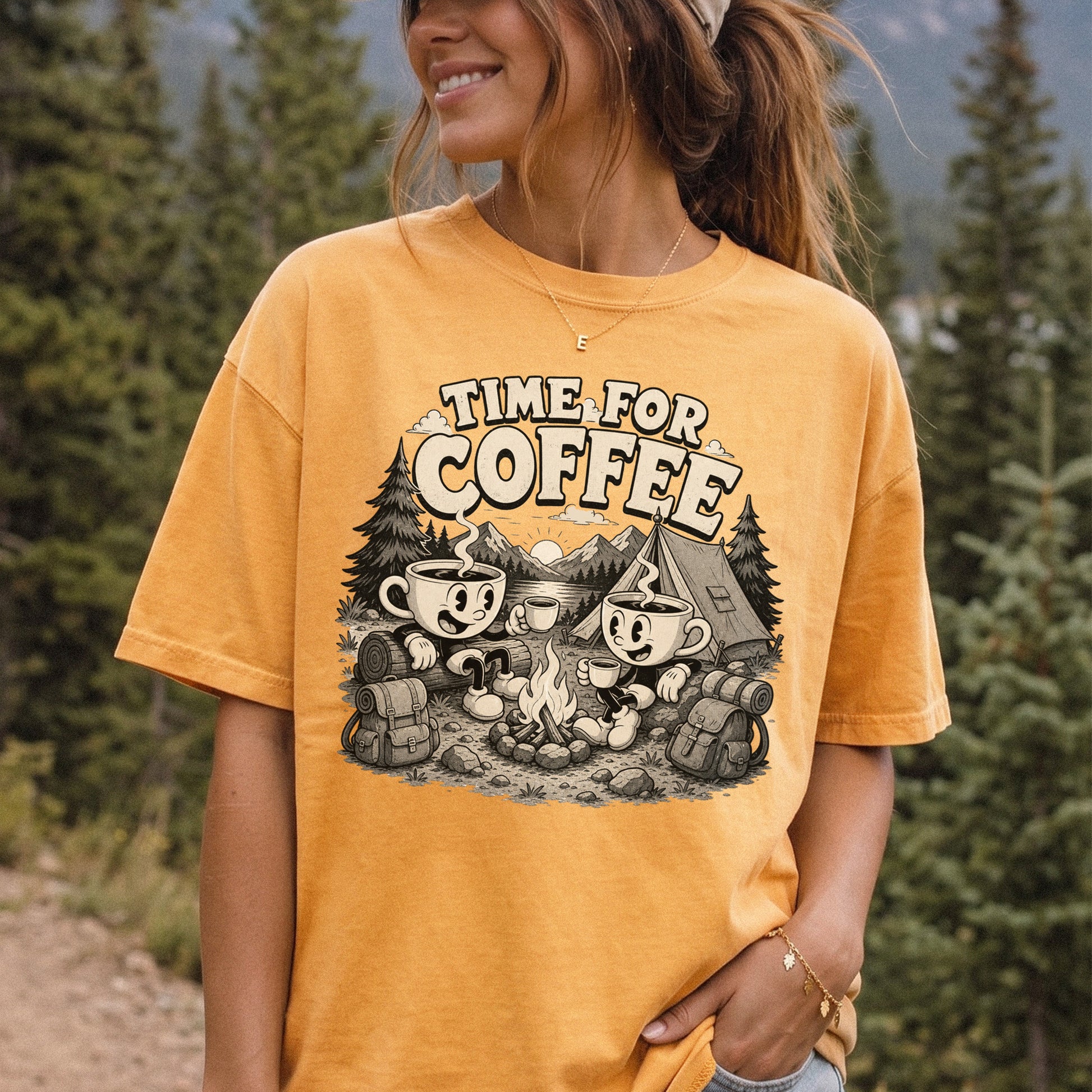 Time for Coffee Comfort Colors Shirt – Camping Coffee Tee
