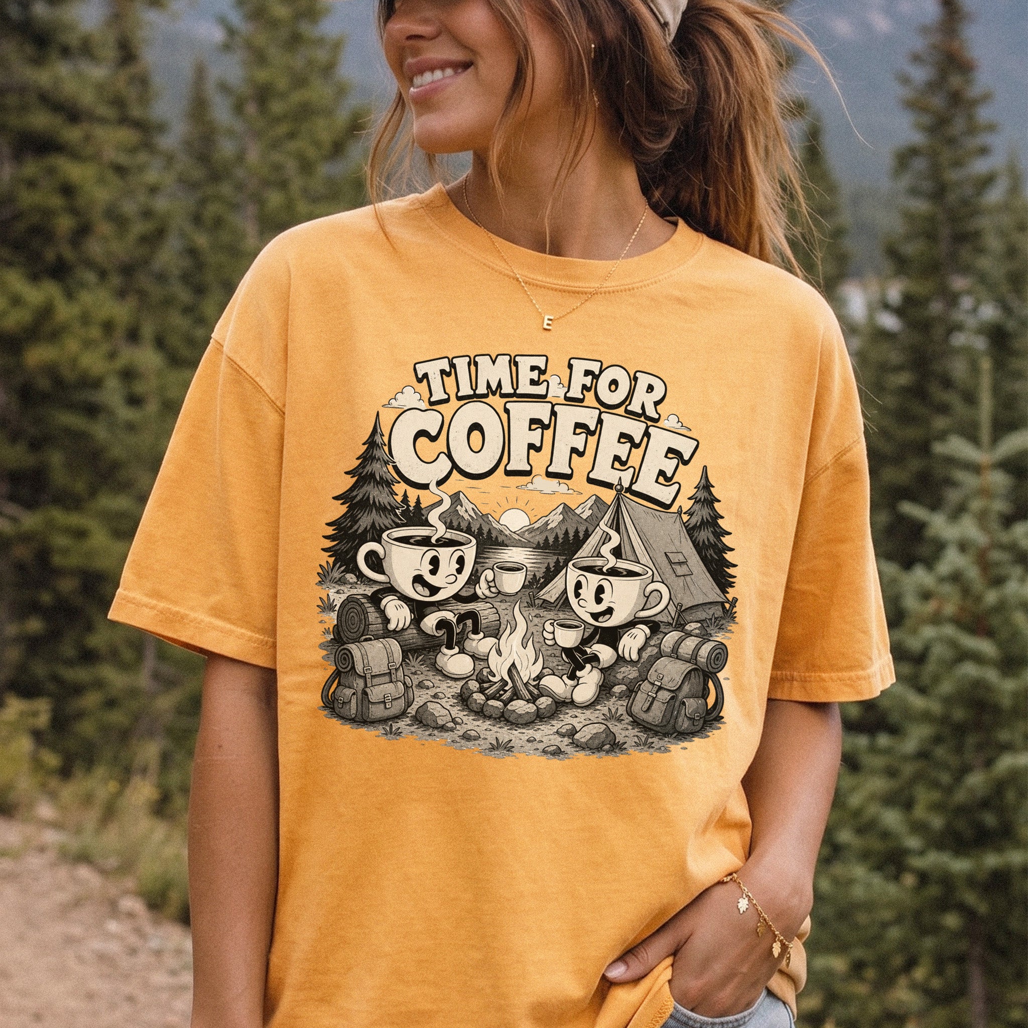 Time for Coffee Comfort Colors Shirt – Camping Coffee Tee