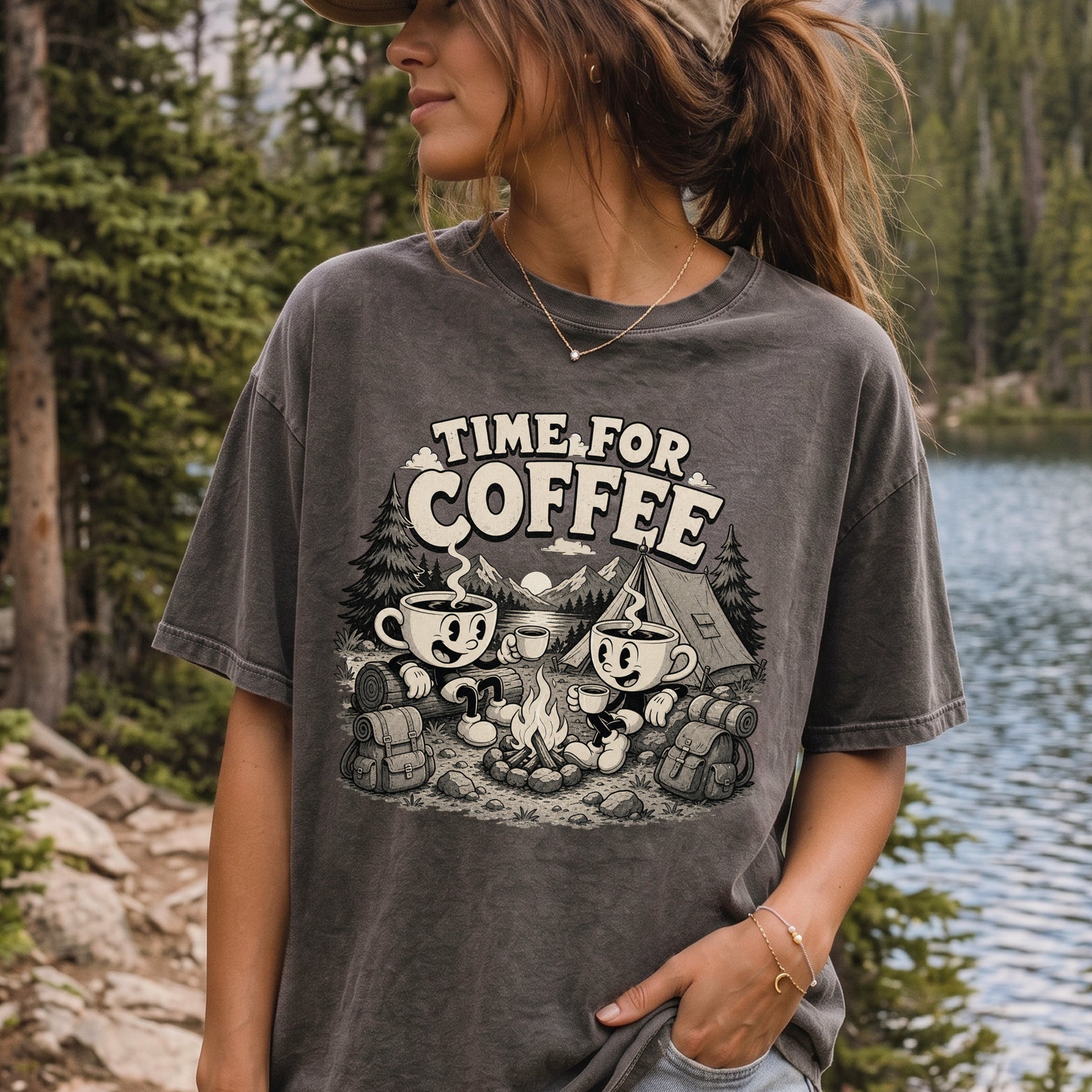 Time for Coffee Comfort Colors Shirt – Camping Coffee Tee
