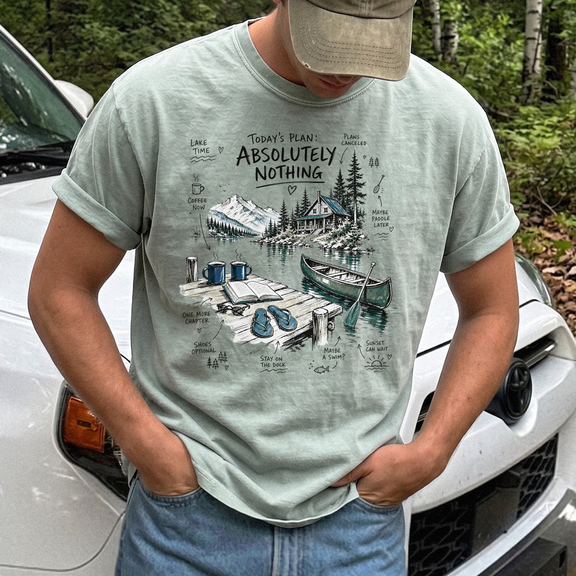Today’s Plan Absolutely Nothing Comfort Colors Shirt – Lake Life Cabin Tee