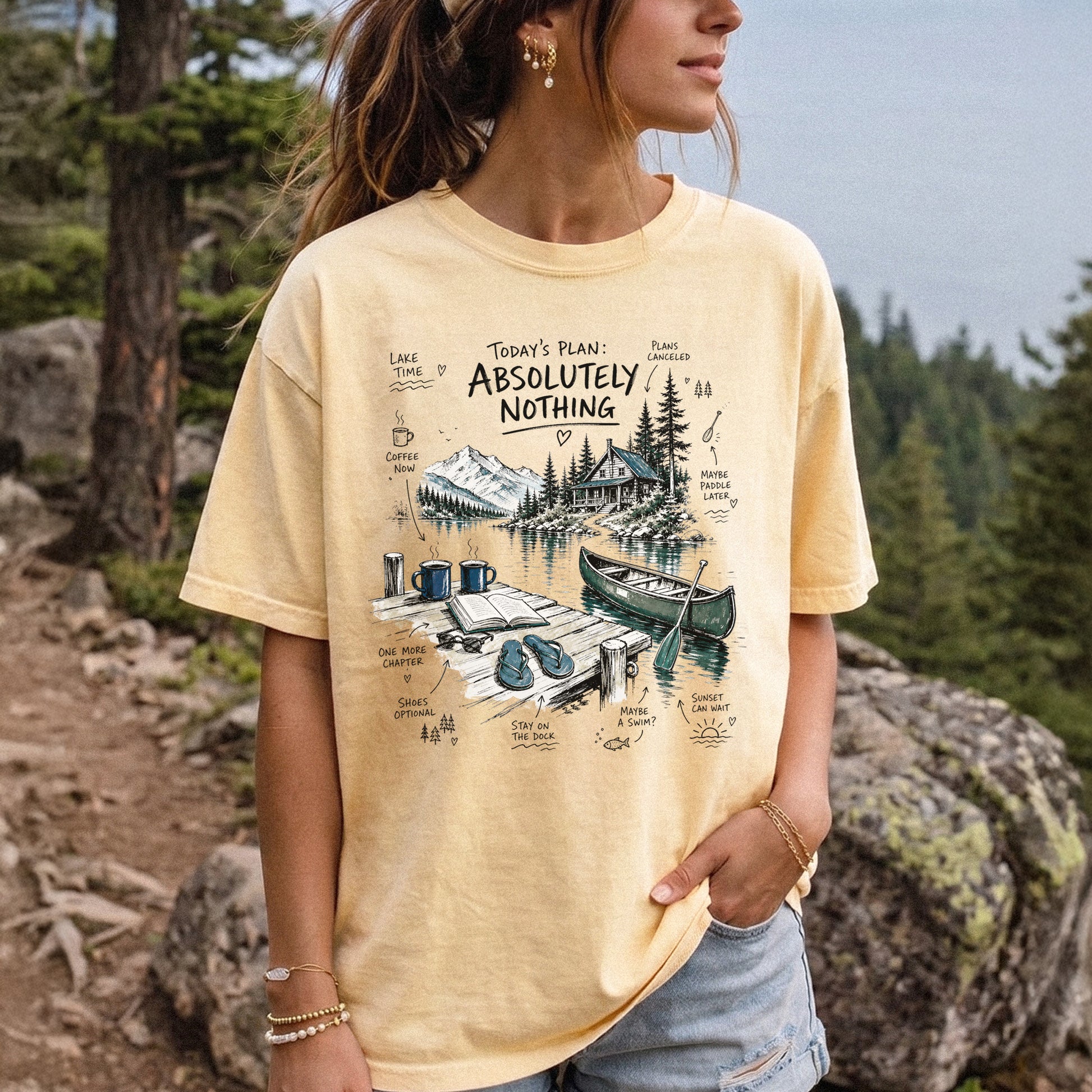 Today’s Plan Absolutely Nothing Comfort Colors Shirt – Lake Life Cabin Tee