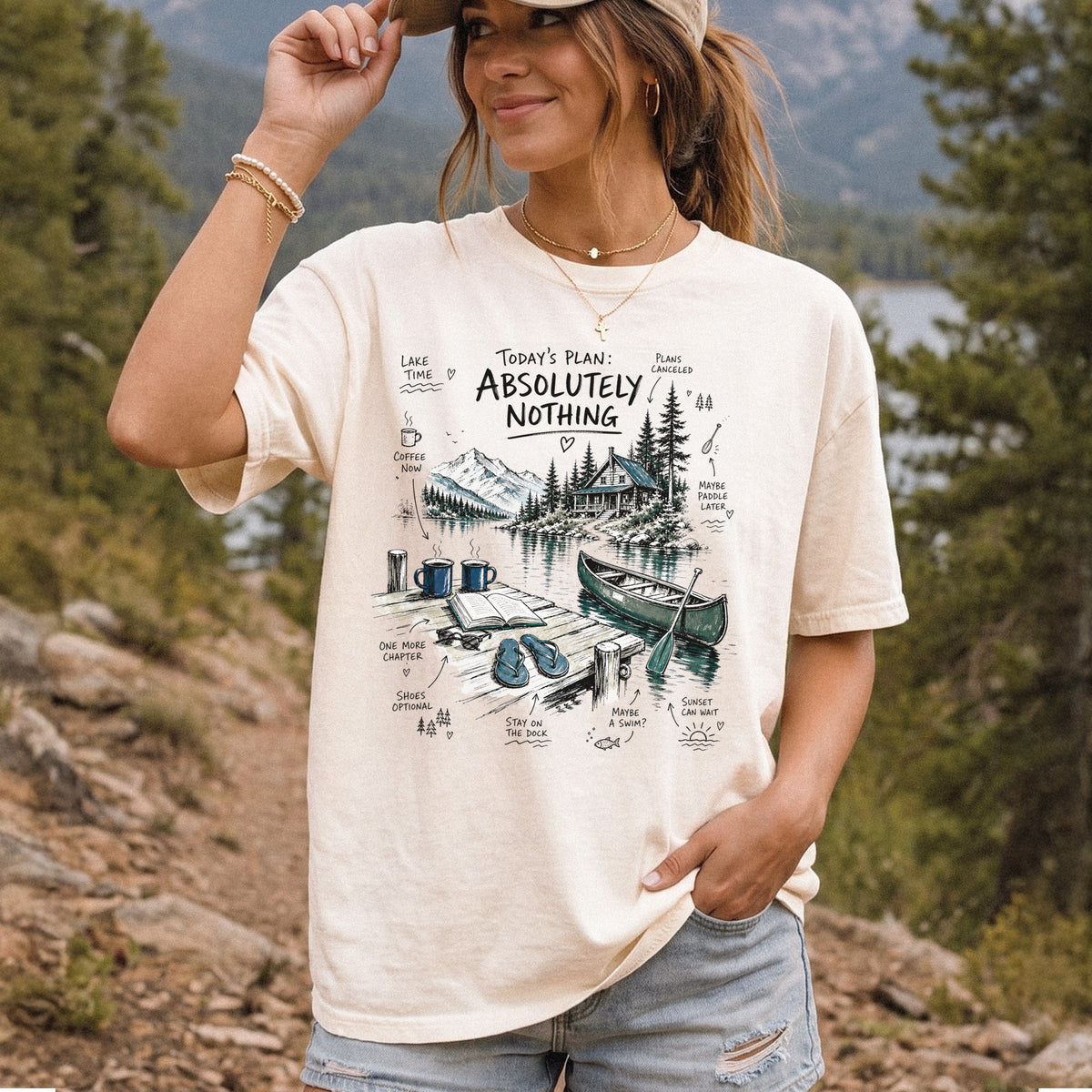 Today’s Plan Absolutely Nothing Comfort Colors Shirt – Lake Life Cabin Tee