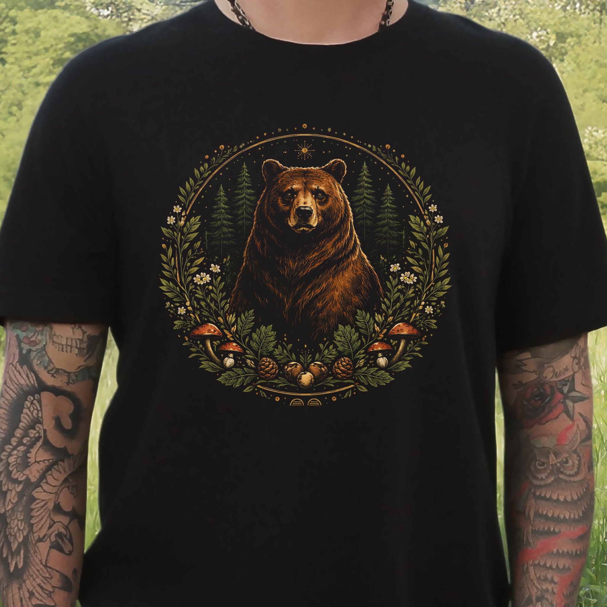 Bear Totem of the North Botanical Forest T-Shirt
