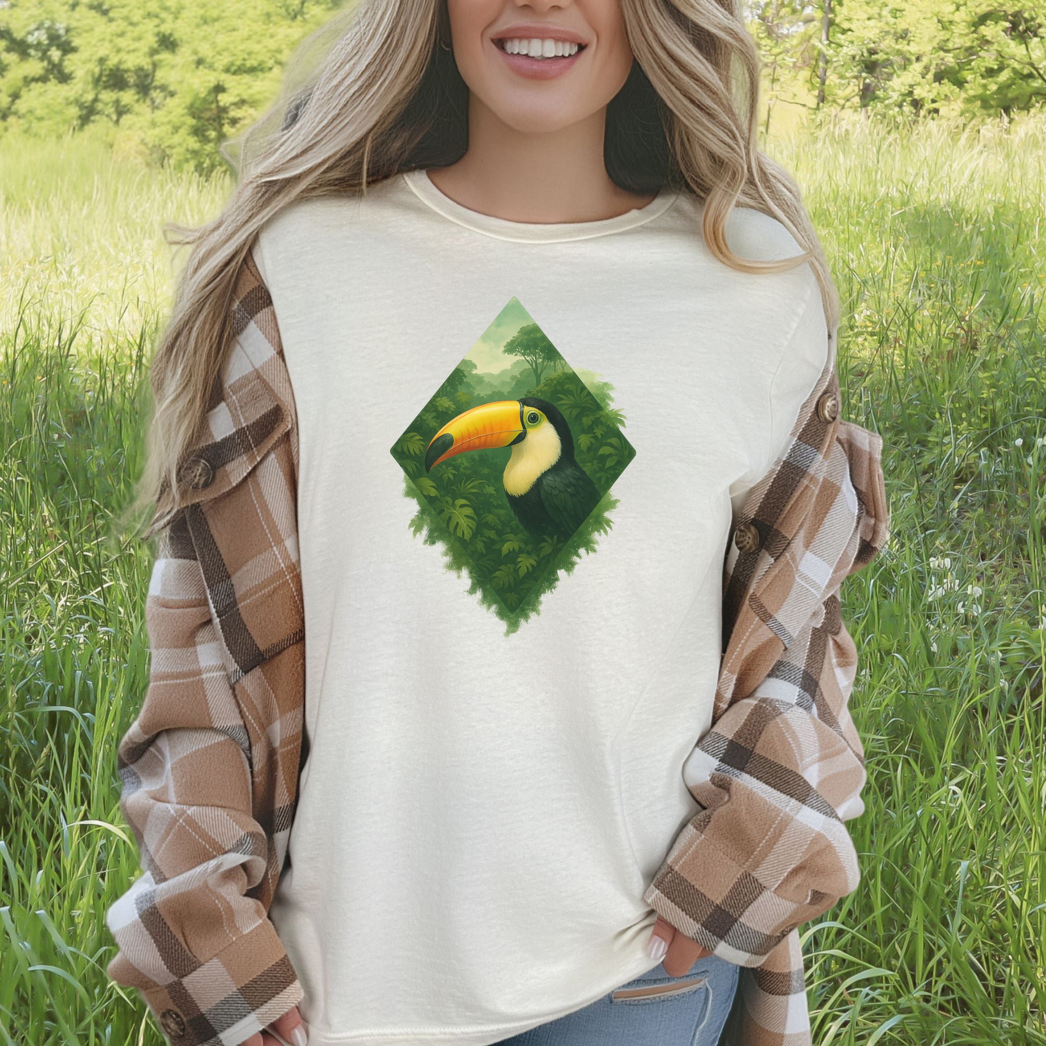 Toucan Jungle Diamond T-Shirt – Tropical Bird Lover Paradise Tee