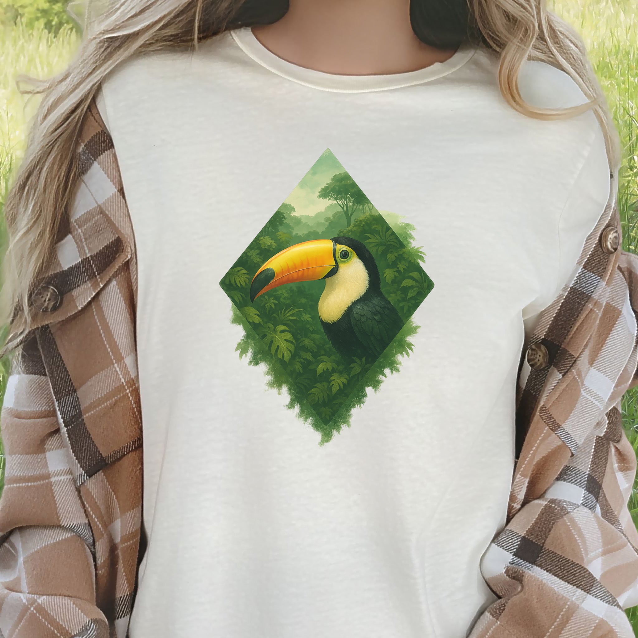Toucan Jungle Diamond T-Shirt – Tropical Bird Lover Paradise Tee