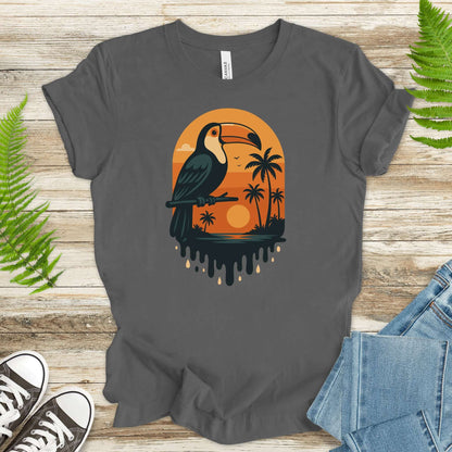 Toucan Tropical Sunset T-Shirt – Retro Jungle Bird Lover Tee