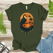 Toucan Tropical Sunset T-Shirt – Retro Jungle Bird Lover Tee
