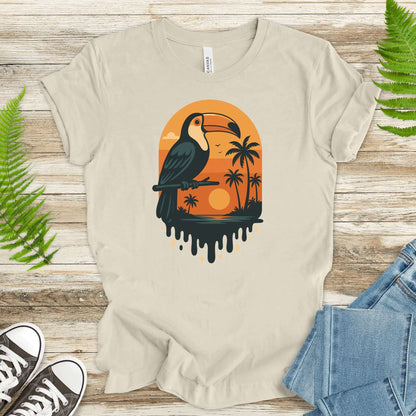 Toucan Tropical Sunset T-Shirt – Retro Jungle Bird Lover Tee