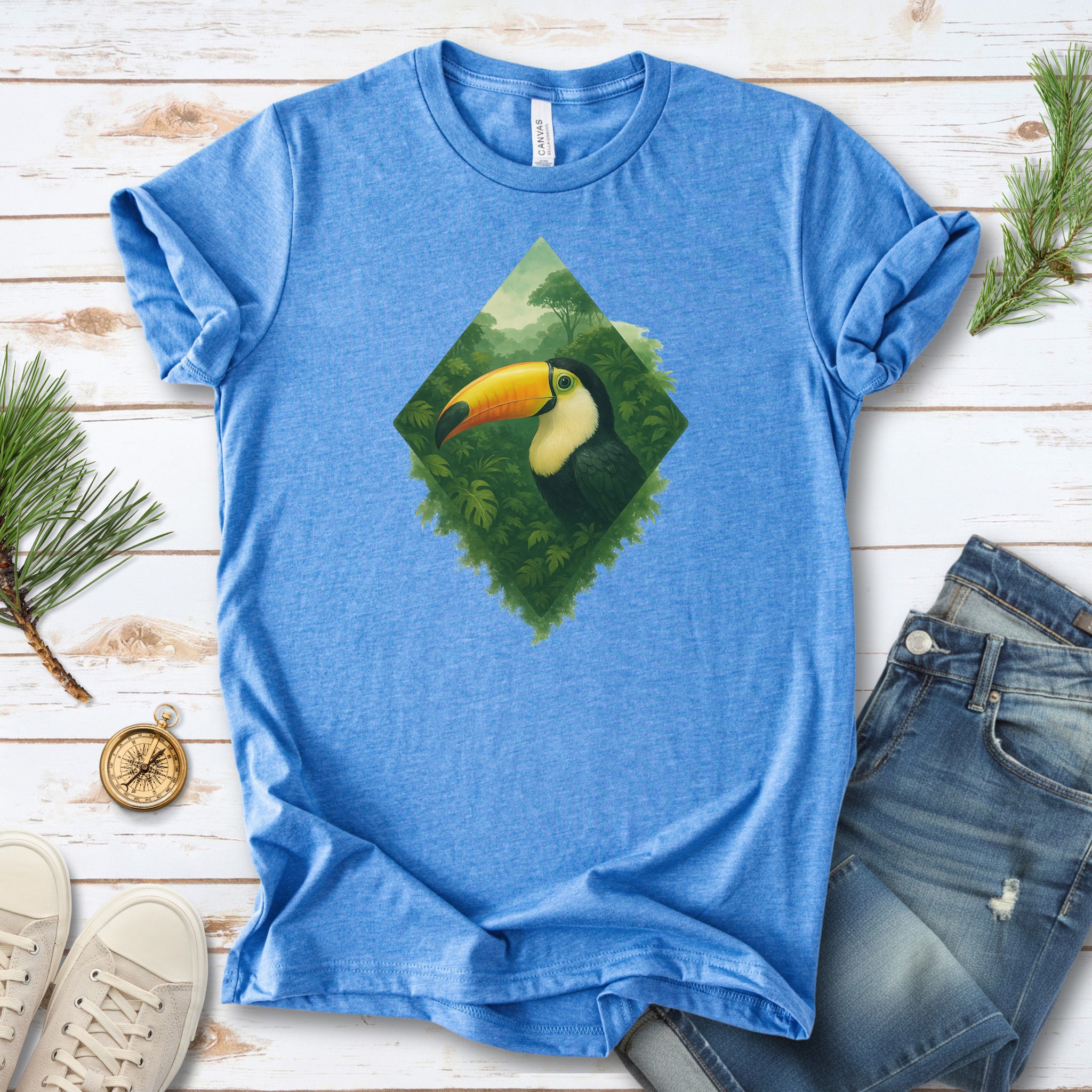 Toucan Jungle Diamond T-Shirt – Tropical Bird Lover Paradise Tee
