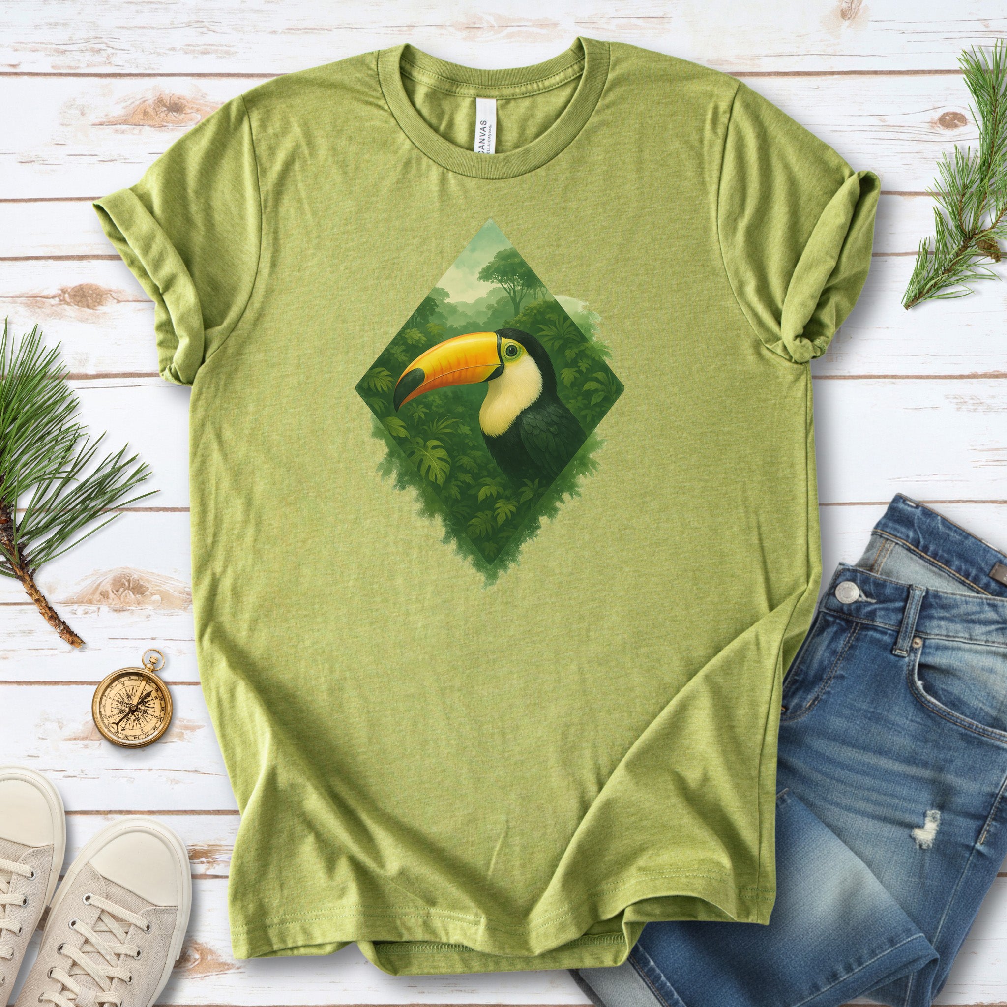 Toucan Jungle Diamond T-Shirt – Tropical Bird Lover Paradise Tee