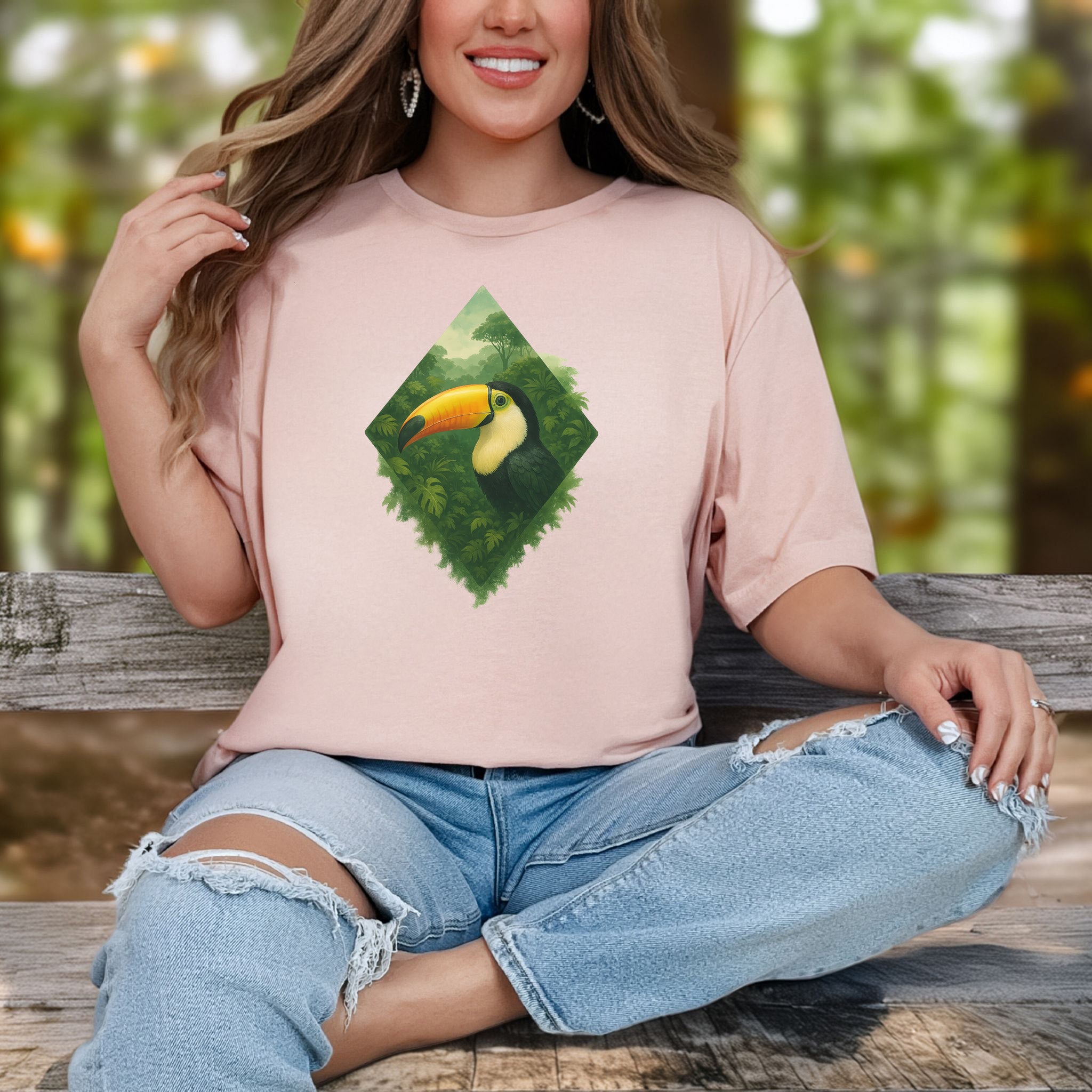 Toucan Jungle Diamond T-Shirt – Tropical Bird Lover Paradise Tee