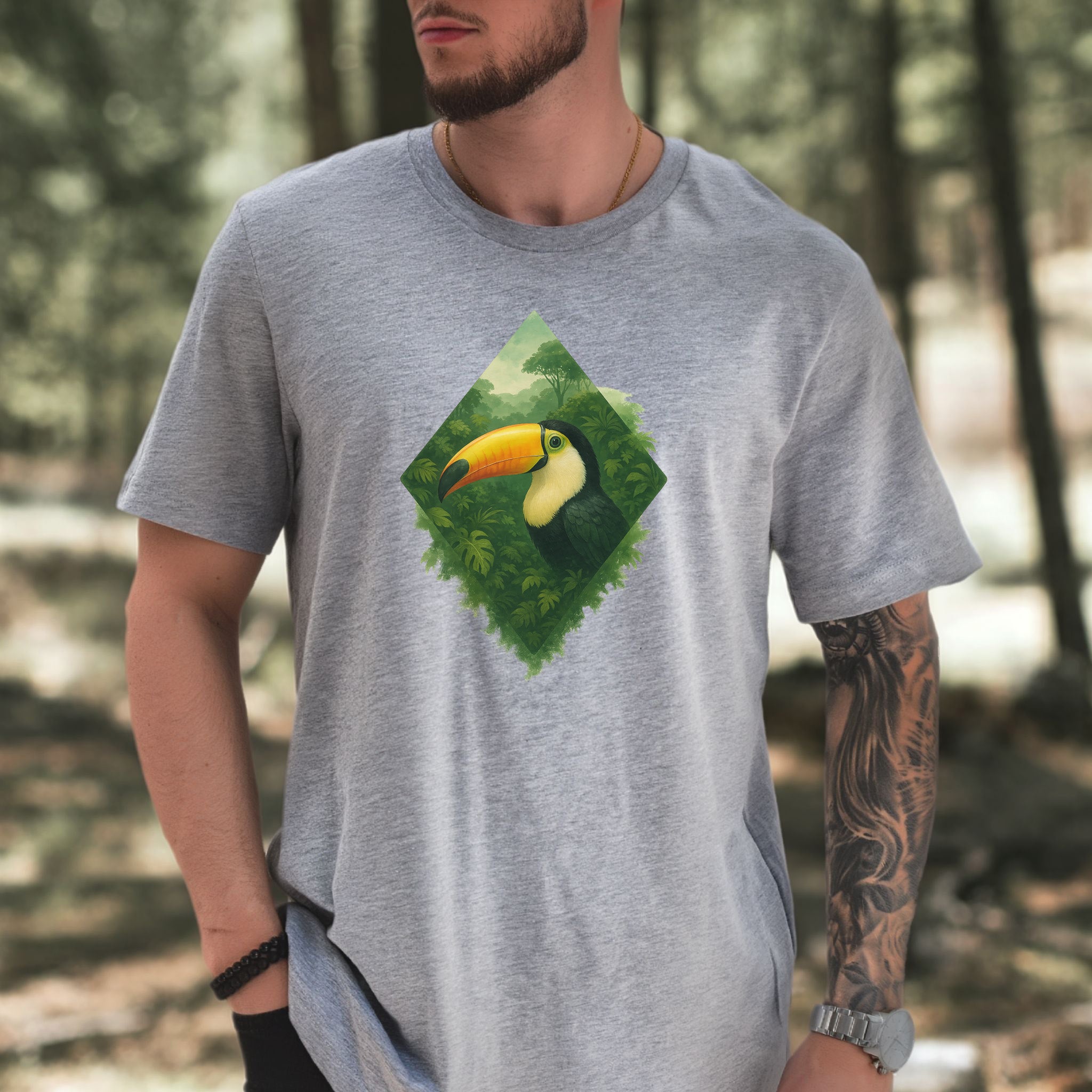 Toucan Jungle Diamond T-Shirt – Tropical Bird Lover Paradise Tee