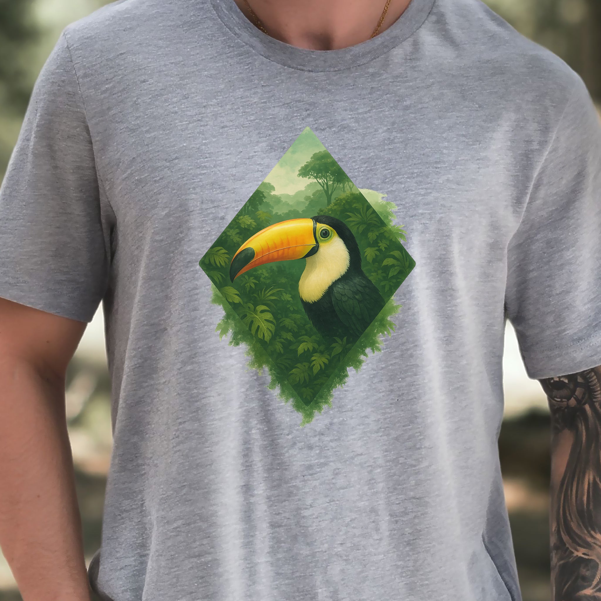 Toucan Jungle Diamond T-Shirt – Tropical Bird Lover Paradise Tee