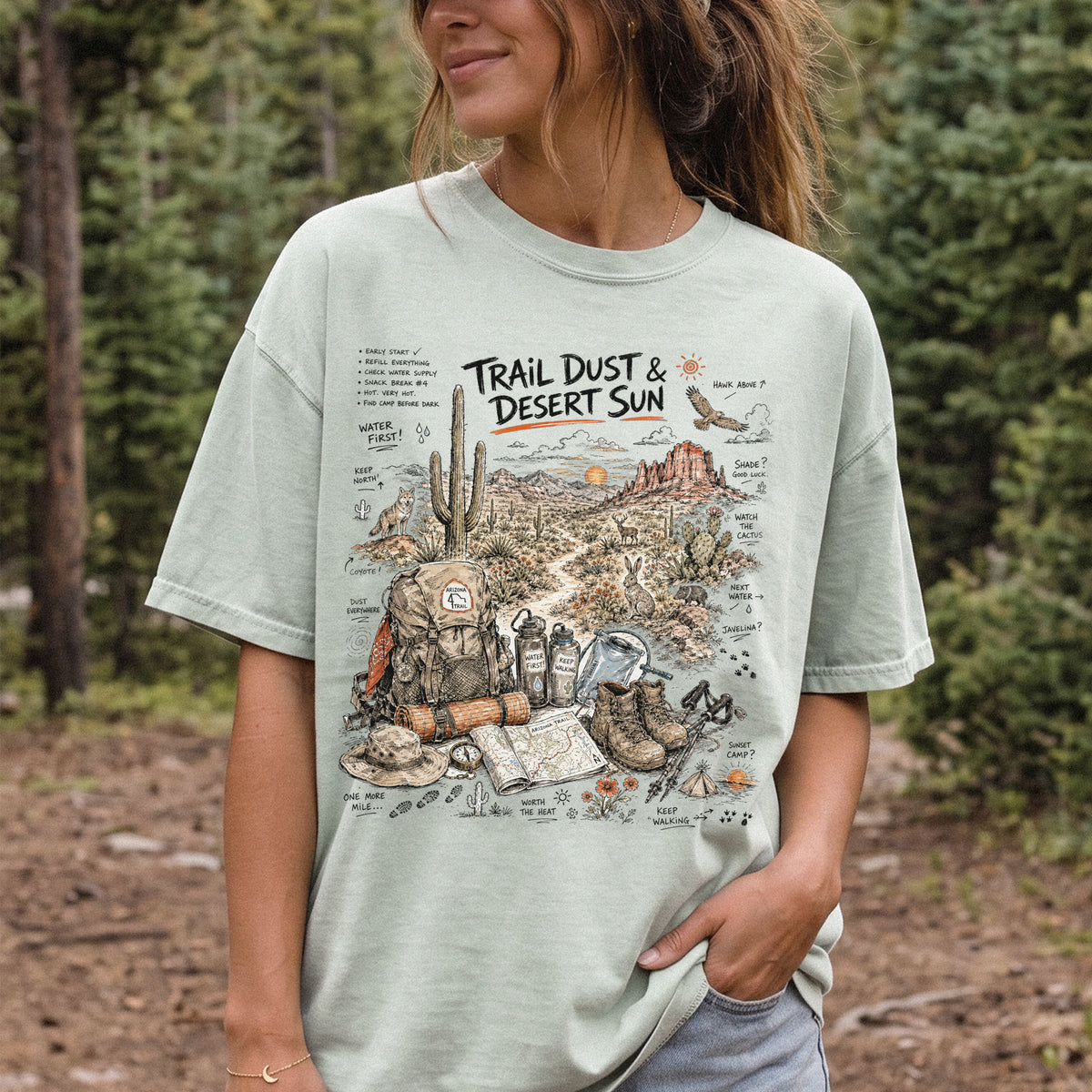 Trail Dust & Desert Sun Comfort Colors Shirt – Arizona Trail Tee