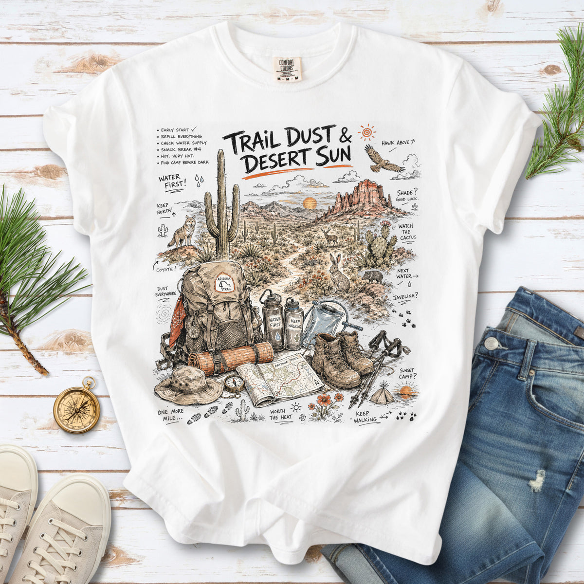 Trail Dust & Desert Sun Comfort Colors Shirt – Arizona Trail Tee
