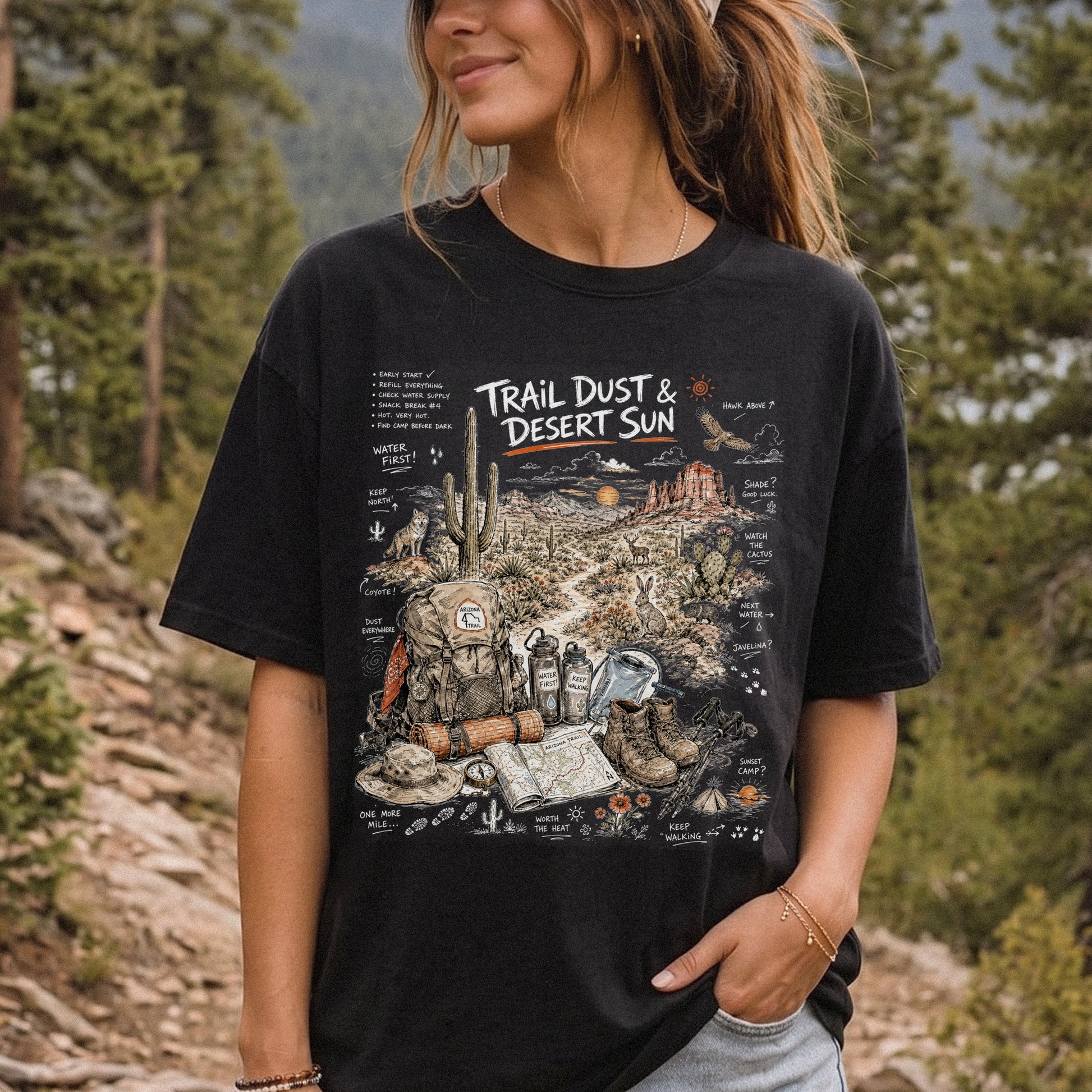 Trail Dust & Desert Sun Comfort Colors Shirt – Arizona Trail Tee