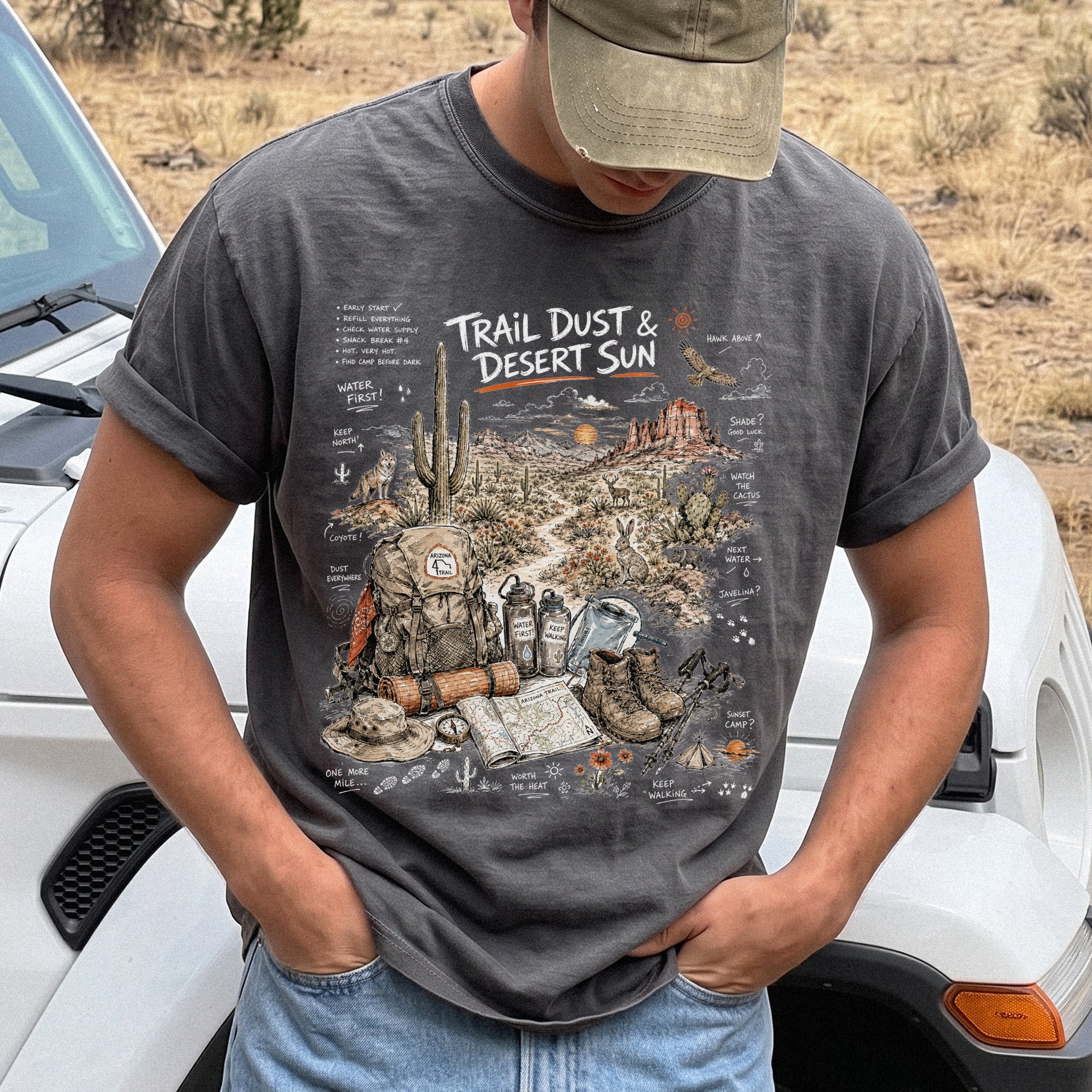 Trail Dust & Desert Sun Comfort Colors Shirt – Arizona Trail Tee