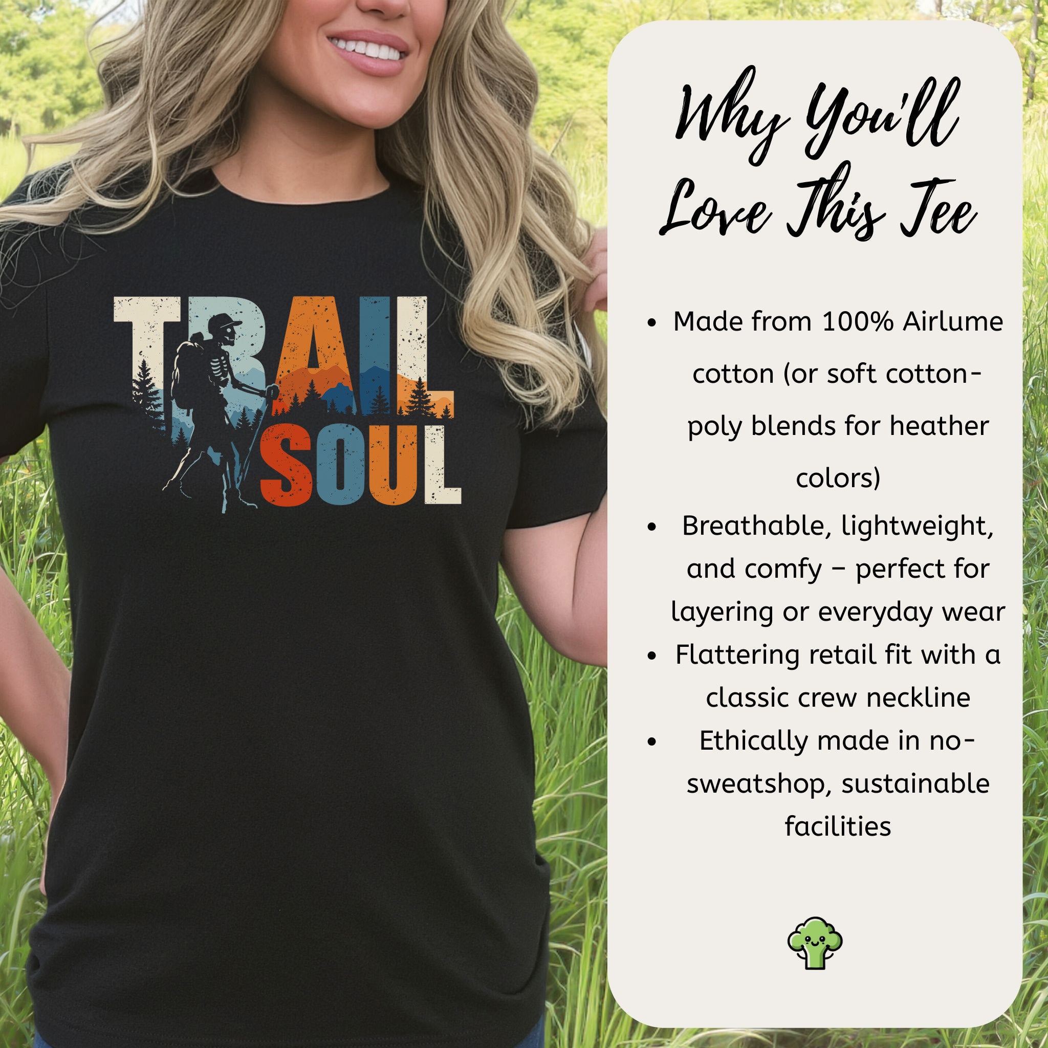 Trail Soul Retro Skeleton Hiking Adventure T-Shirt