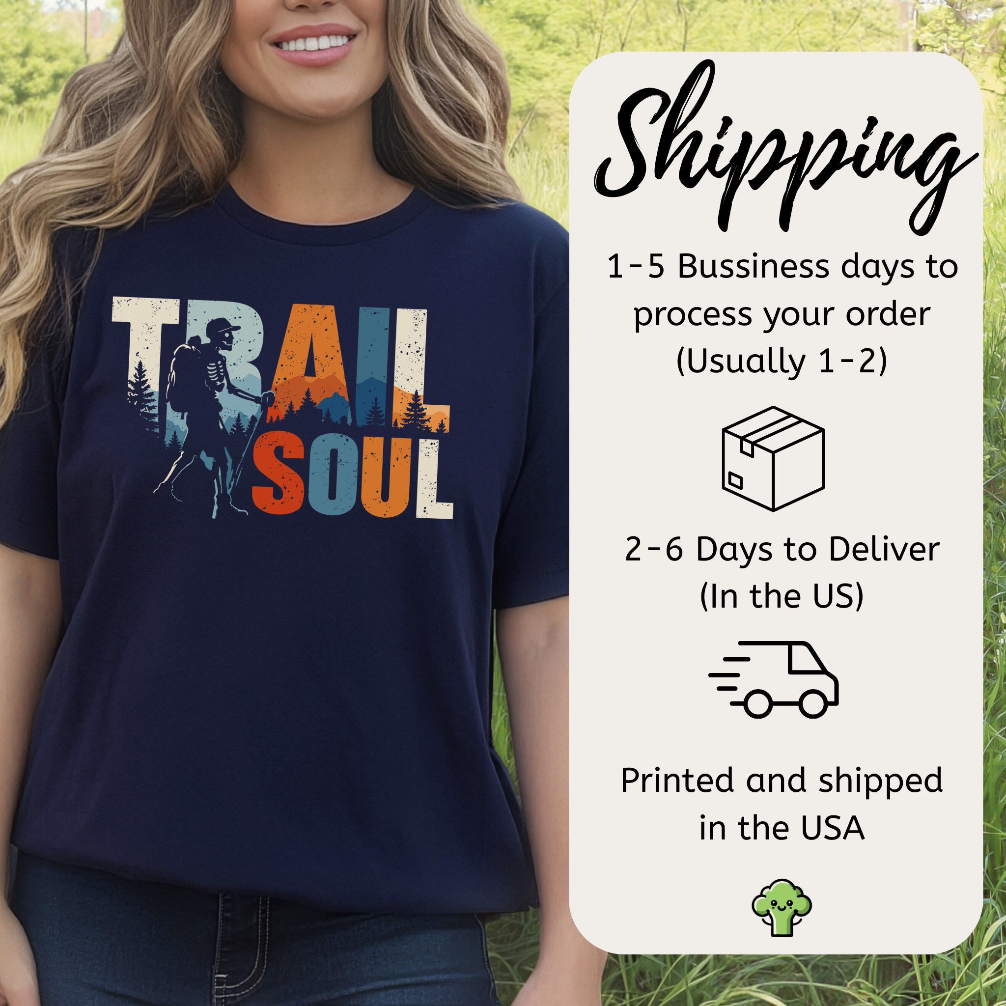Trail Soul Retro Skeleton Hiking Adventure T-Shirt