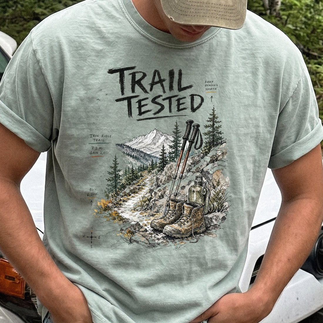Trail Tested Comfort Colors Shirt – Vintage Hiking Boots T-Shirt