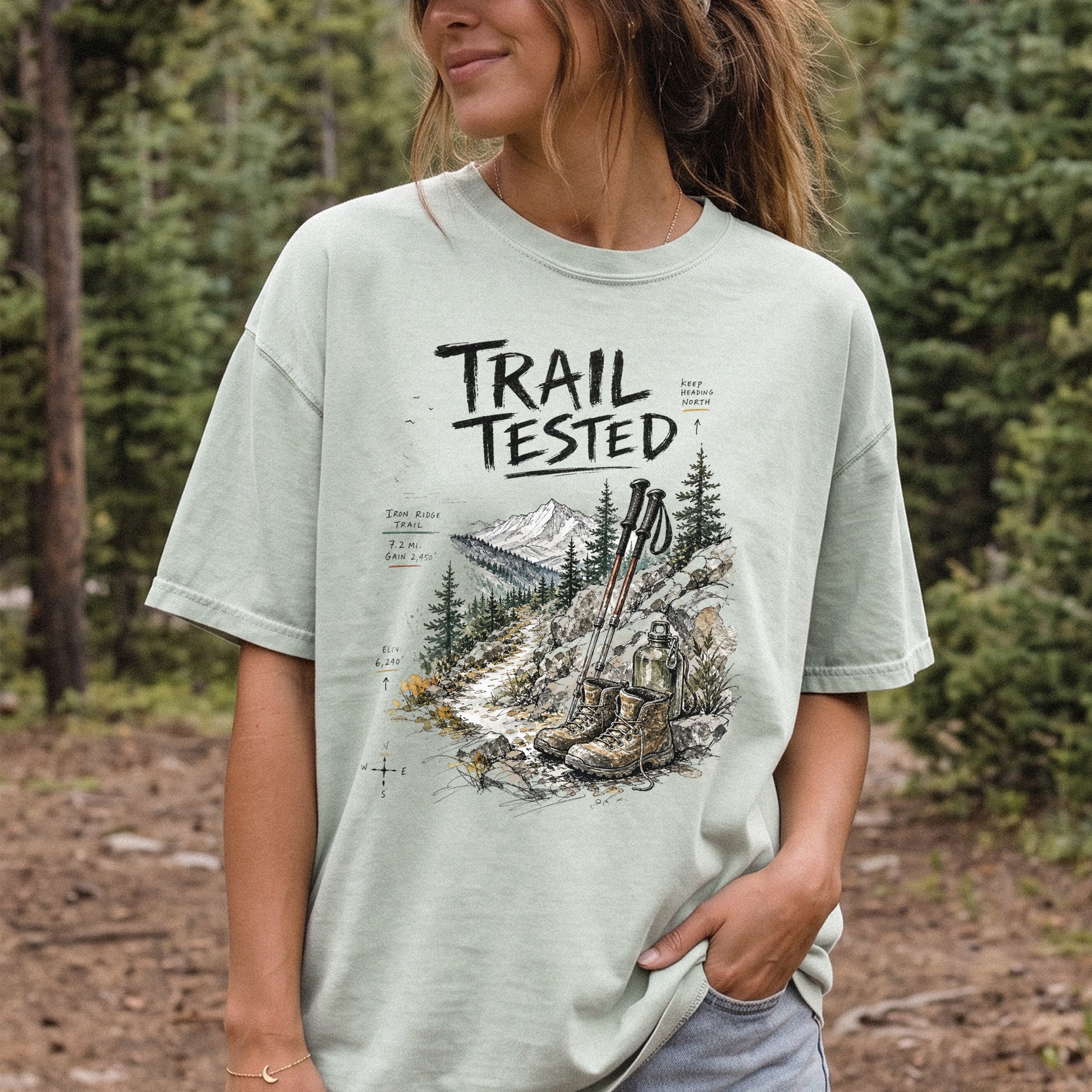Trail Tested Comfort Colors Shirt – Vintage Hiking Boots T-Shirt