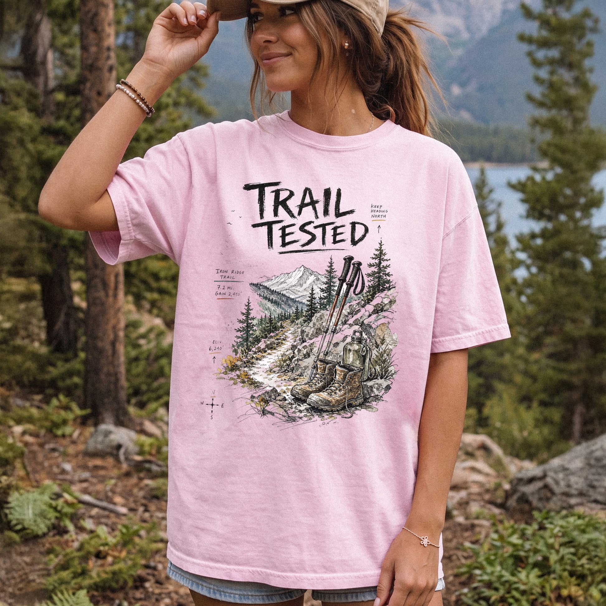 Trail Tested Comfort Colors Shirt – Vintage Hiking Boots T-Shirt