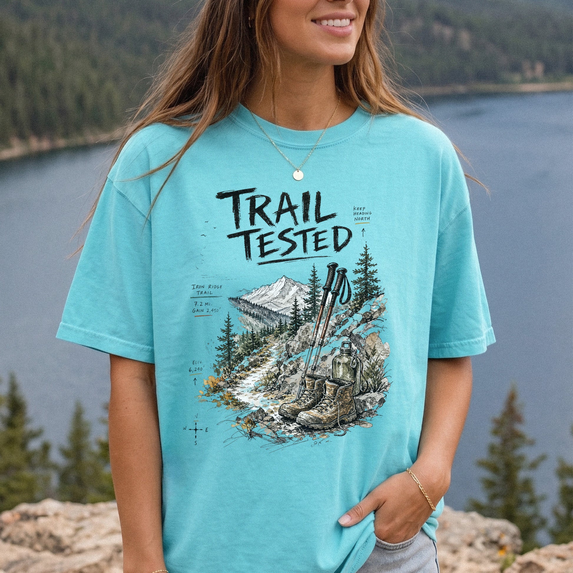 Trail Tested Comfort Colors Shirt – Vintage Hiking Boots T-Shirt