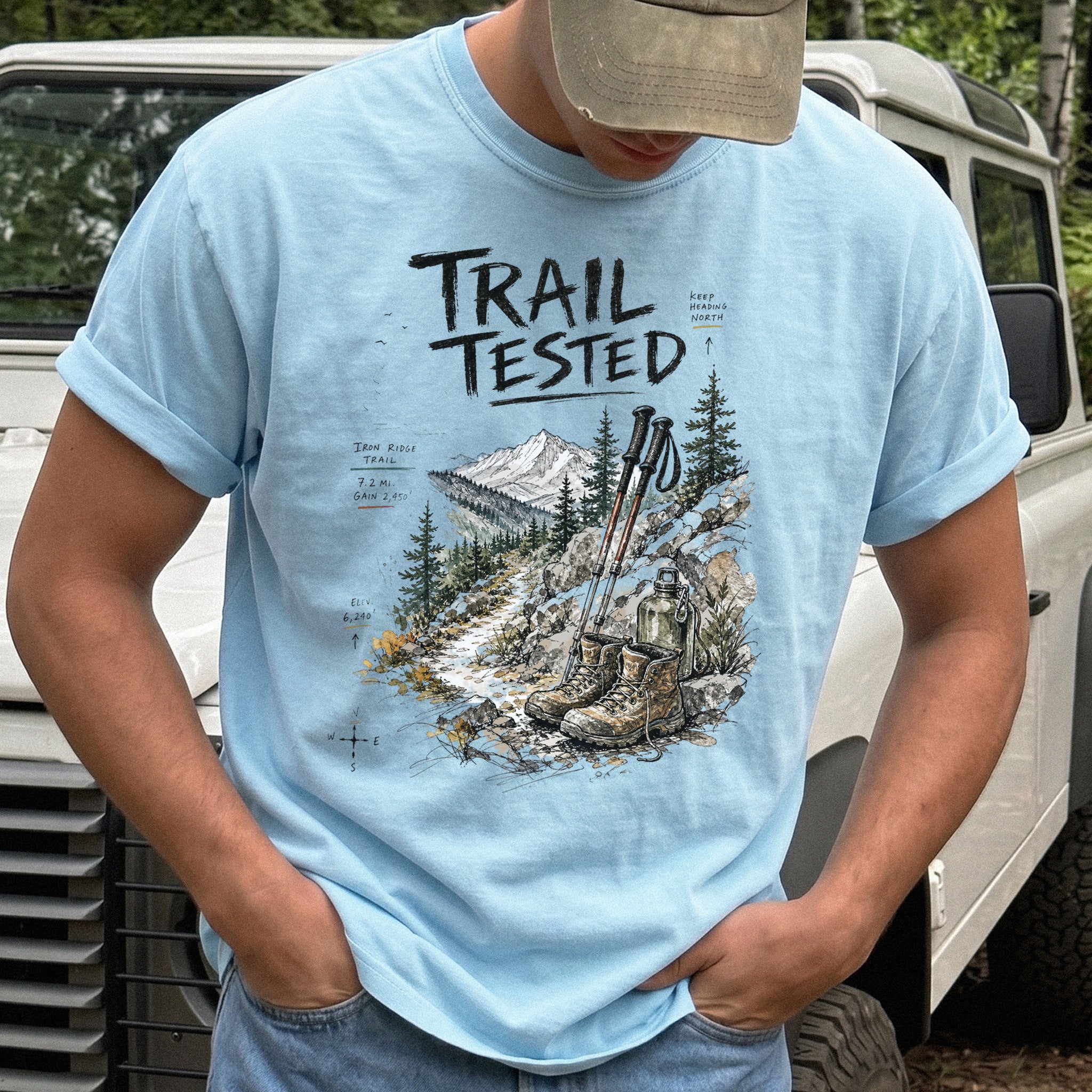 Trail Tested Comfort Colors Shirt – Vintage Hiking Boots T-Shirt