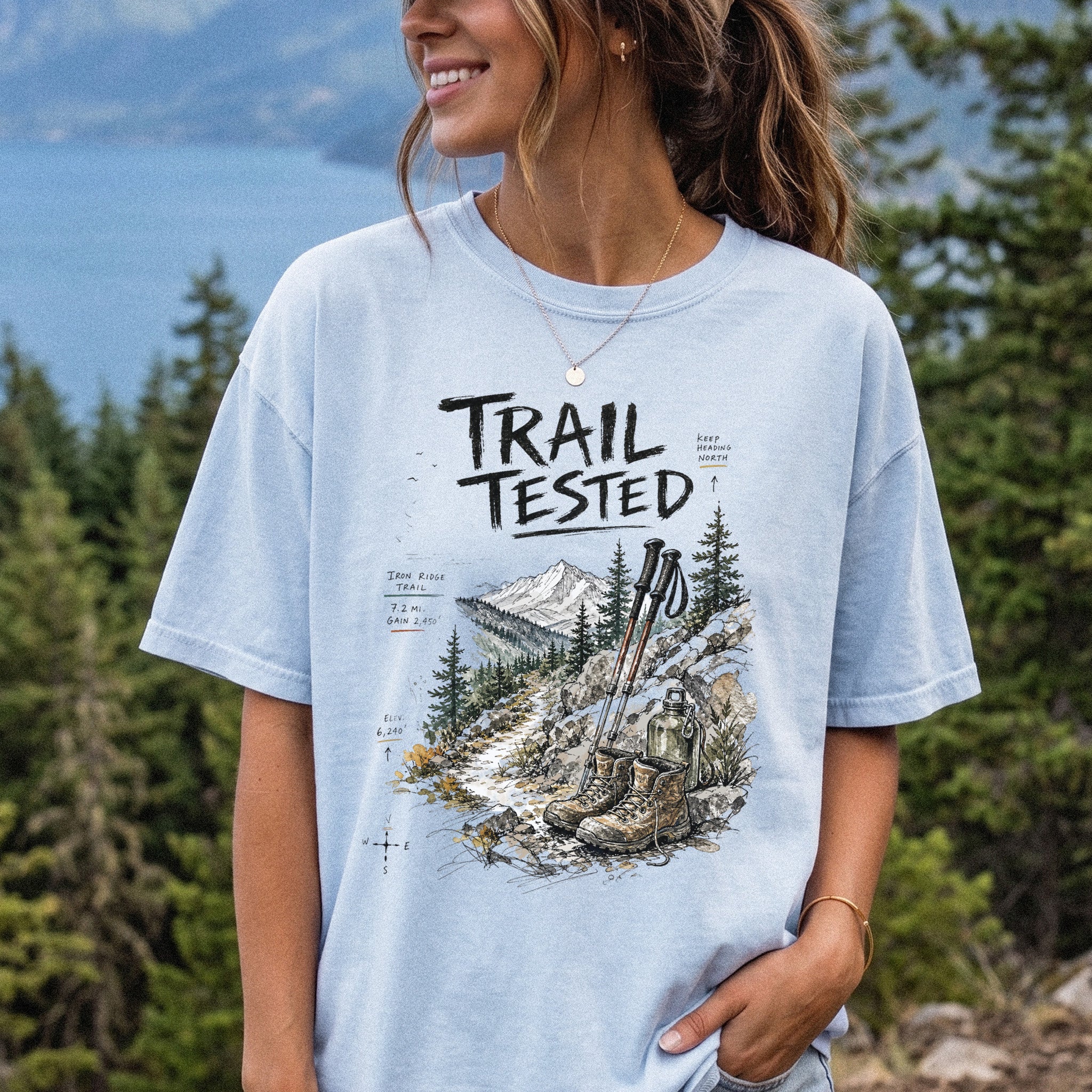 Trail Tested Comfort Colors Shirt – Vintage Hiking Boots T-Shirt