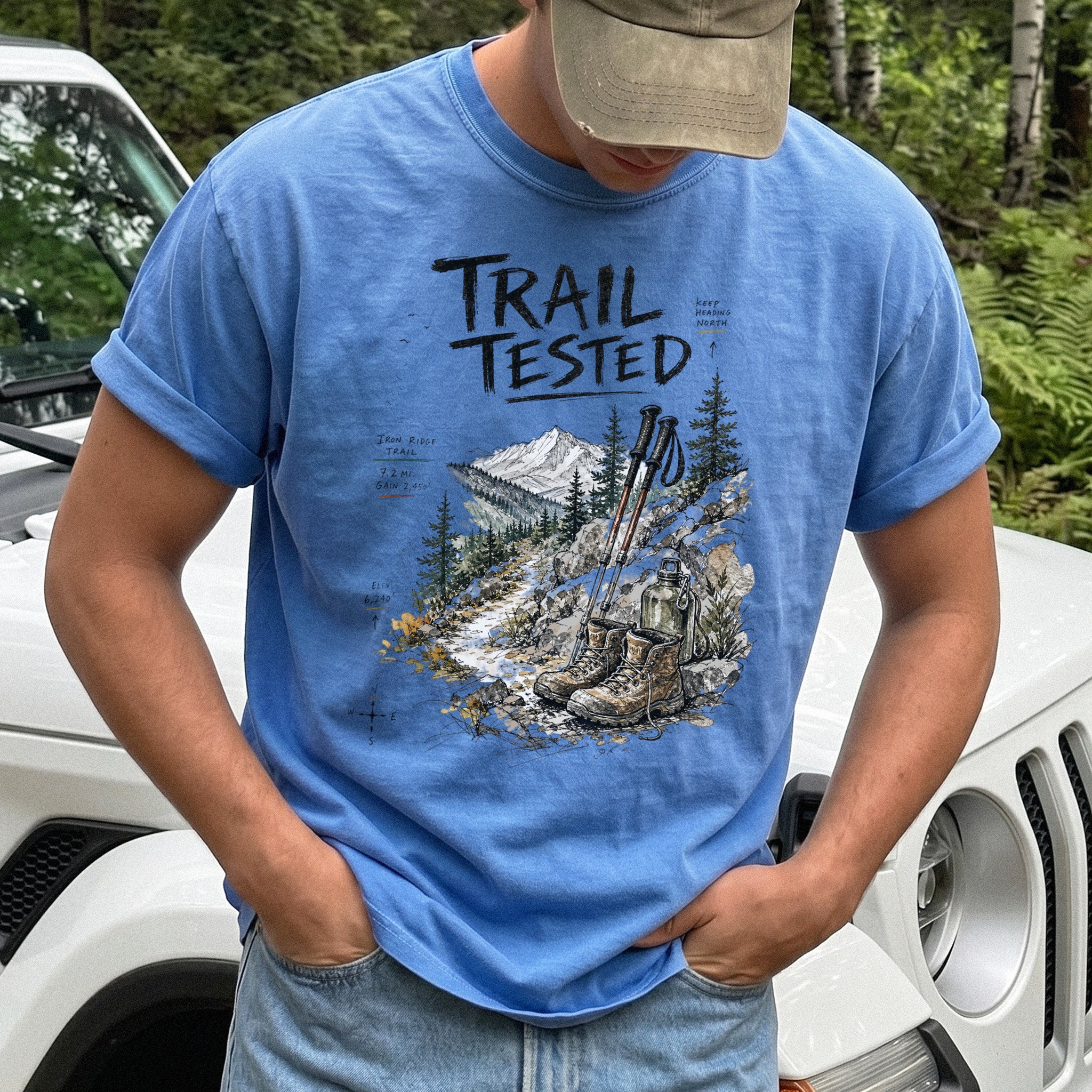 Trail Tested Comfort Colors Shirt – Vintage Hiking Boots T-Shirt
