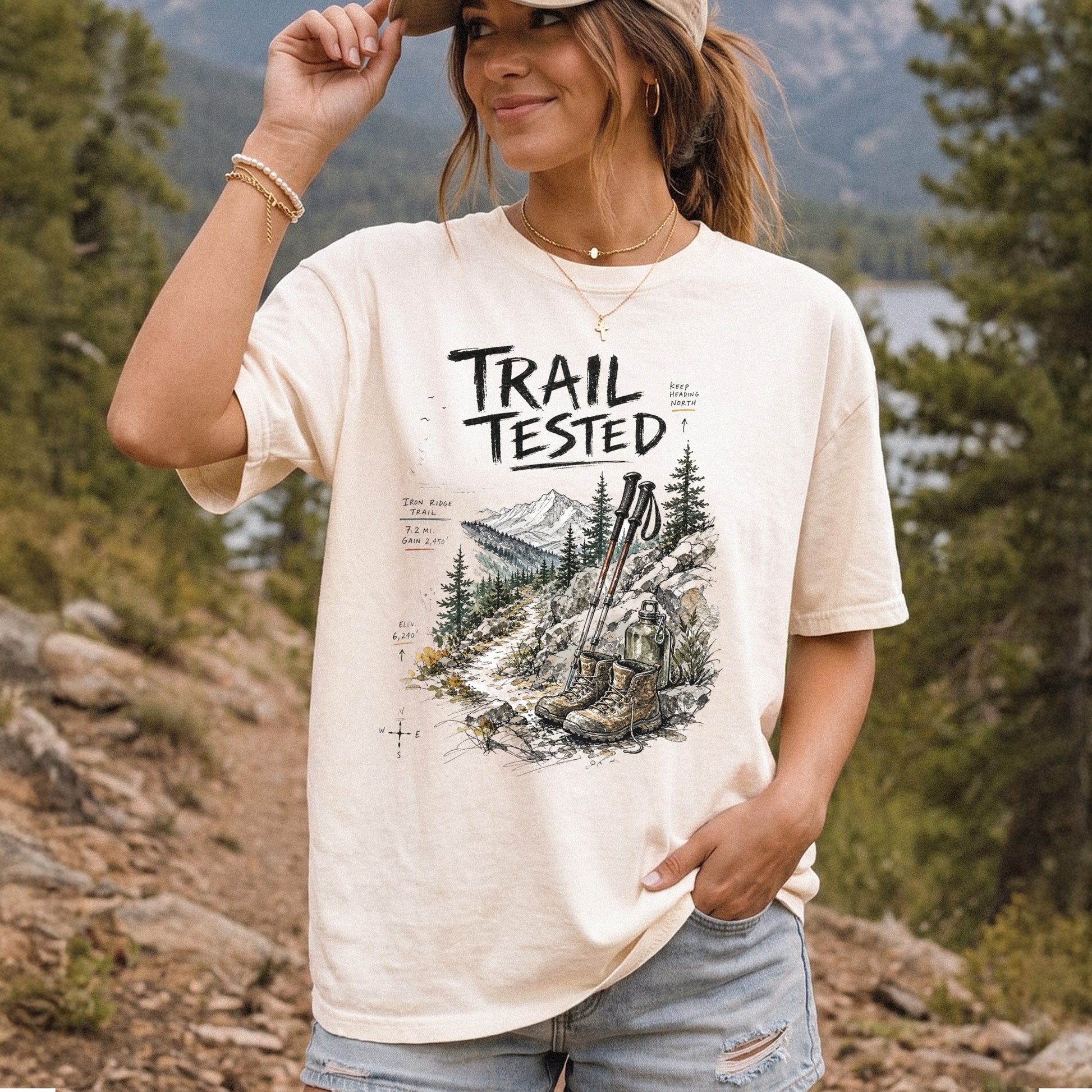 Trail Tested Comfort Colors Shirt – Vintage Hiking Boots T-Shirt