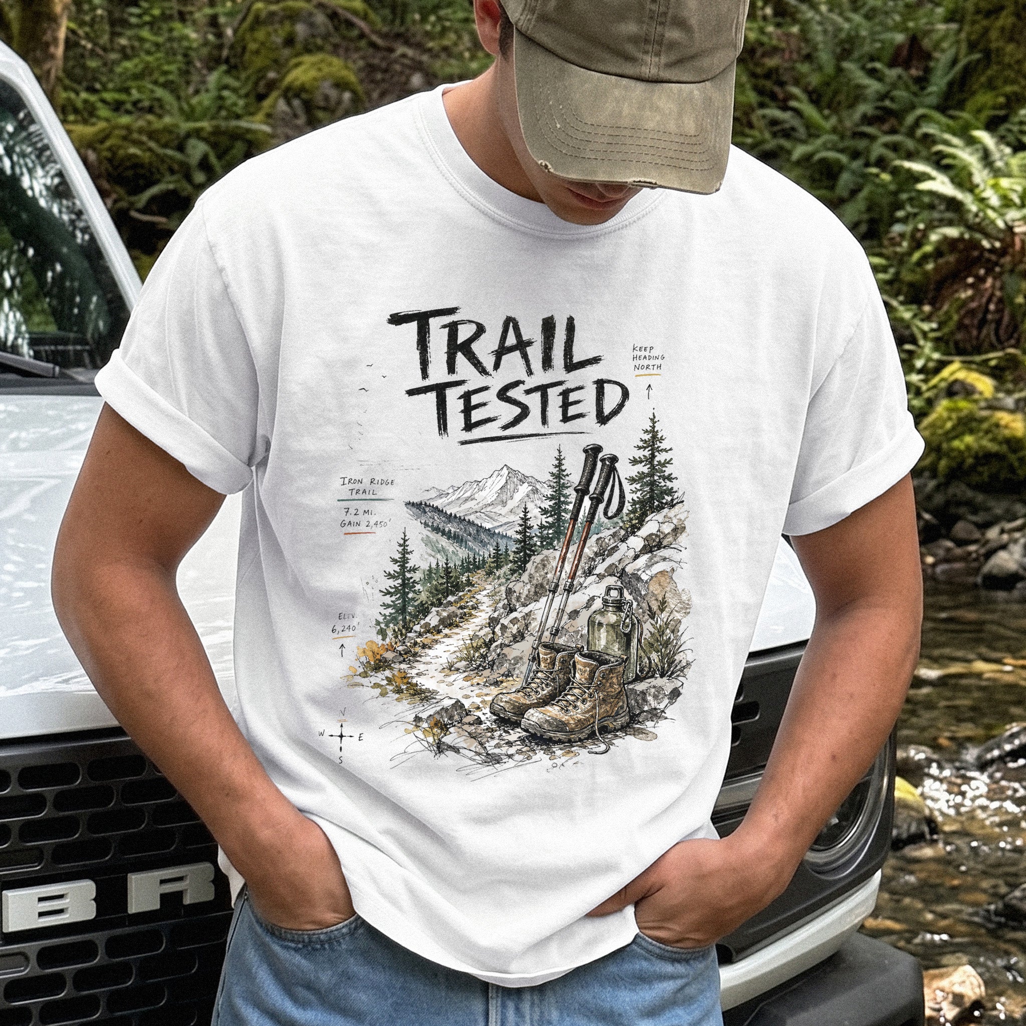 Trail Tested Comfort Colors Shirt – Vintage Hiking Boots T-Shirt