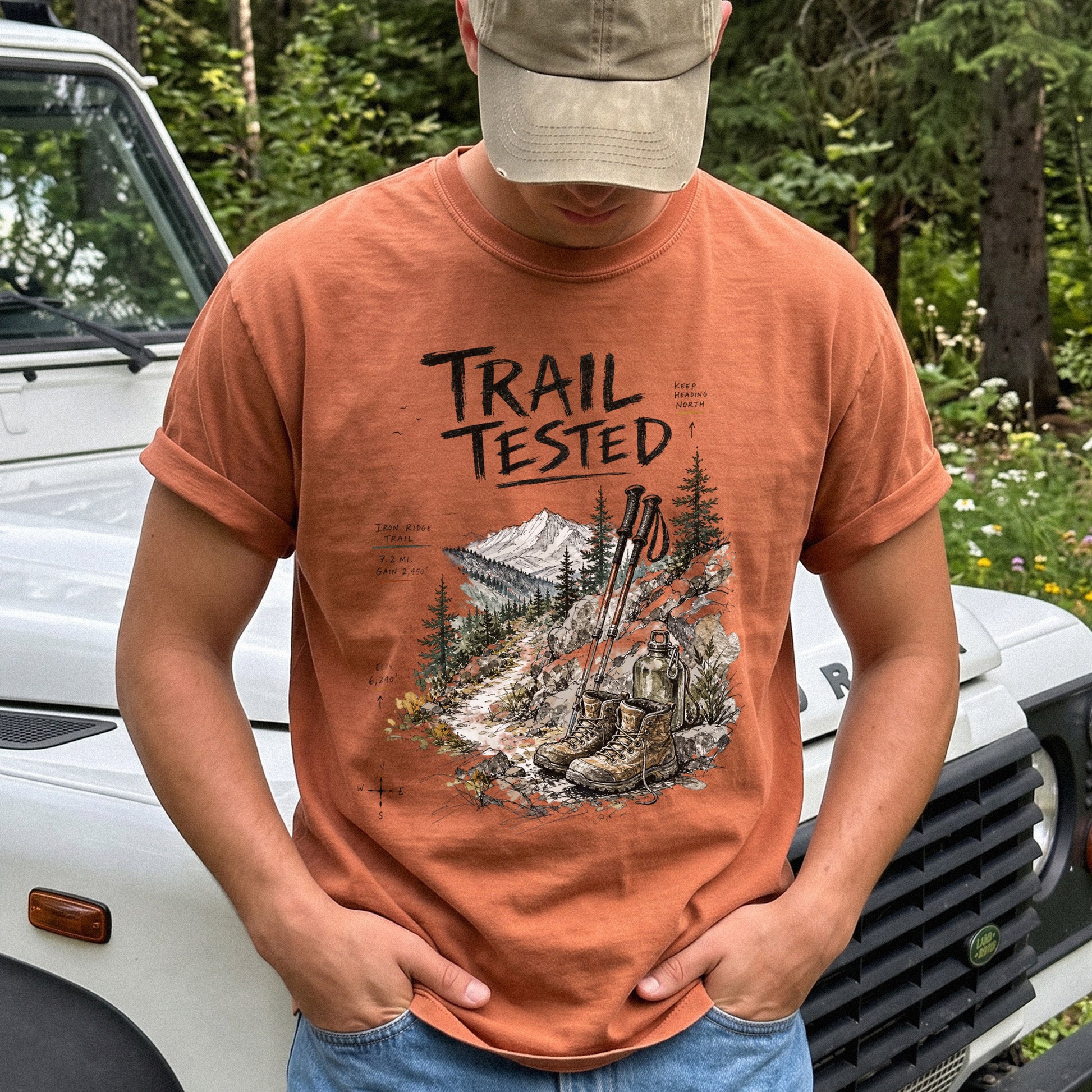 Trail Tested Comfort Colors Shirt – Vintage Hiking Boots T-Shirt