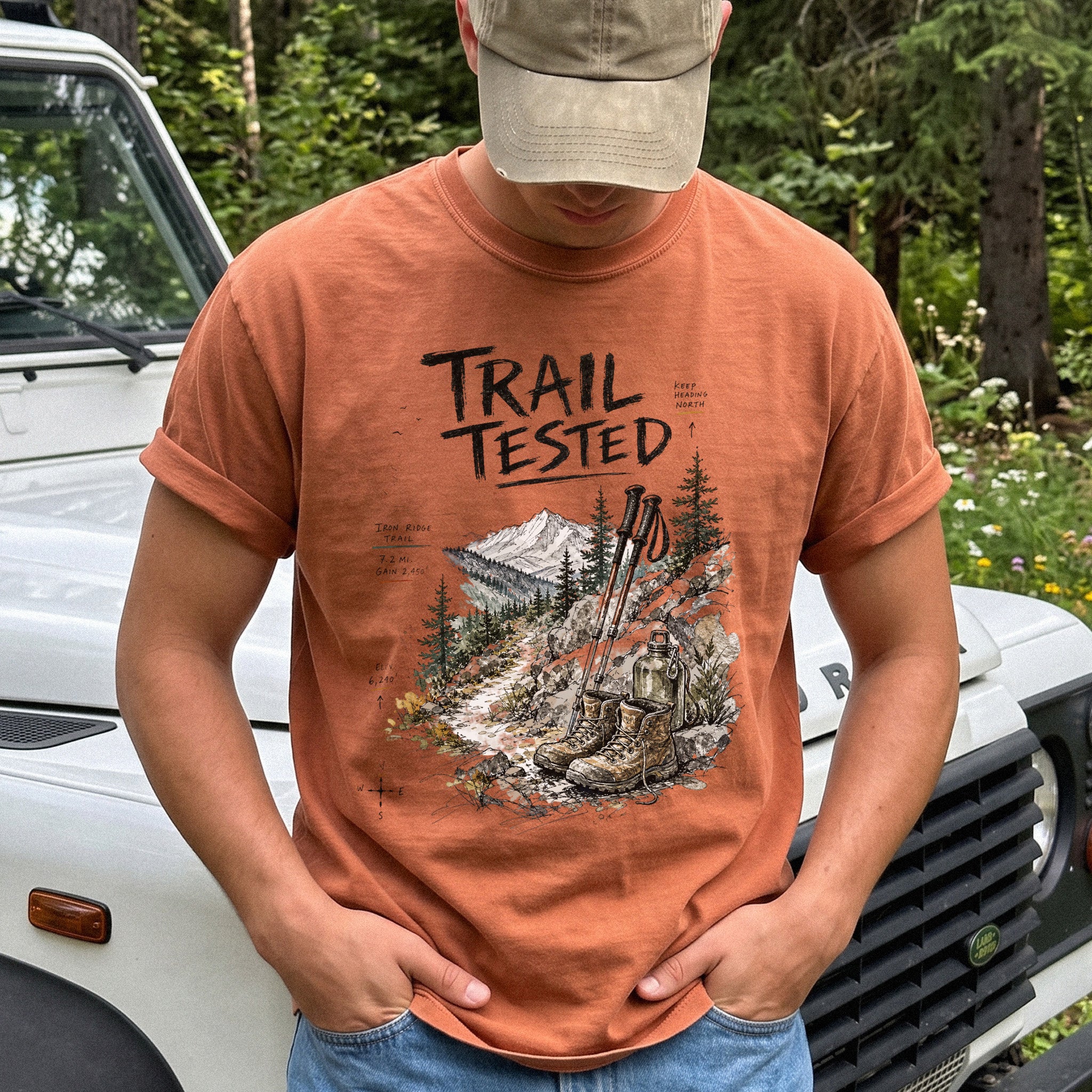 Trail Tested Comfort Colors Shirt – Vintage Hiking Boots T-Shirt