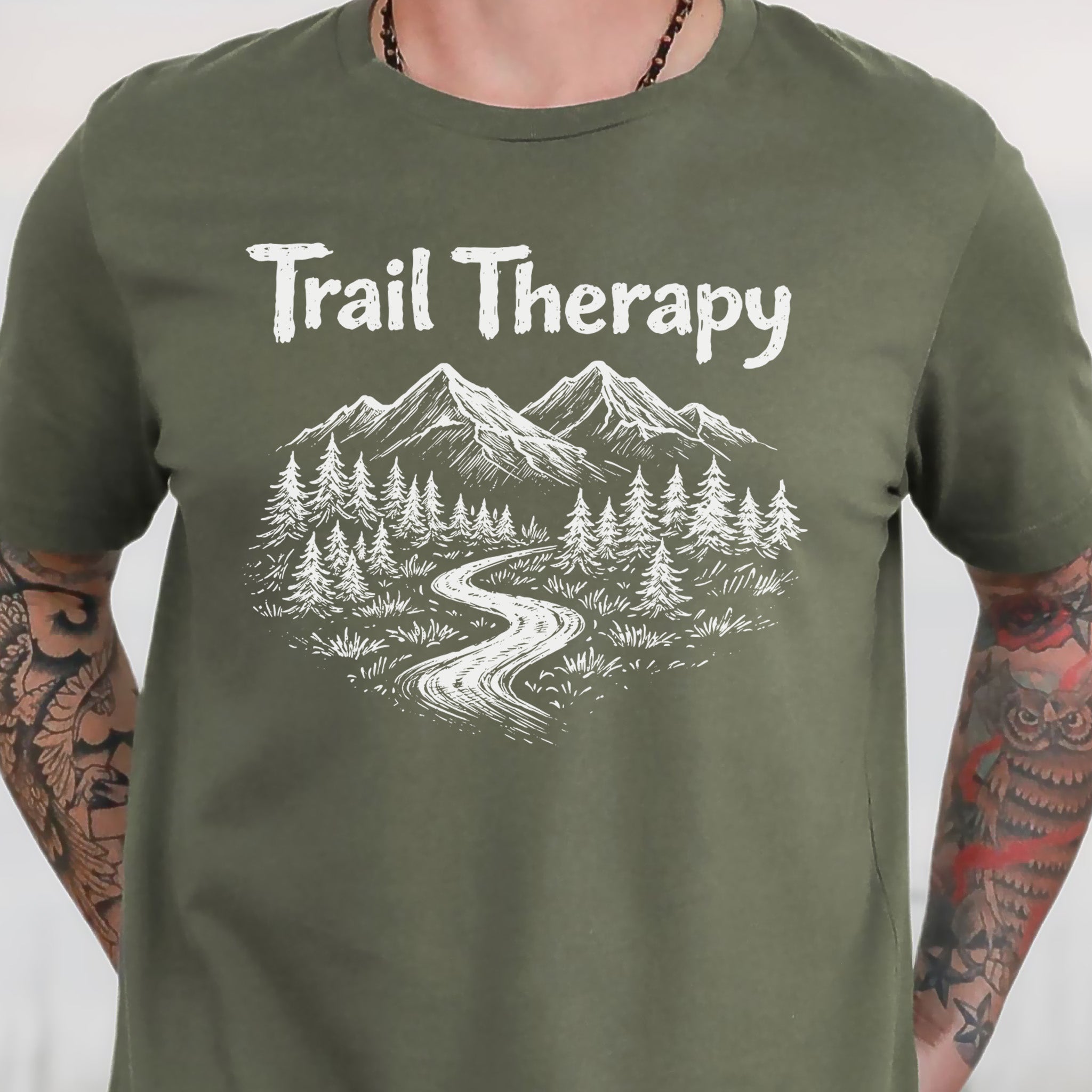 Trail Therapy Mountain Forest Mindful Hiking T-Shirt