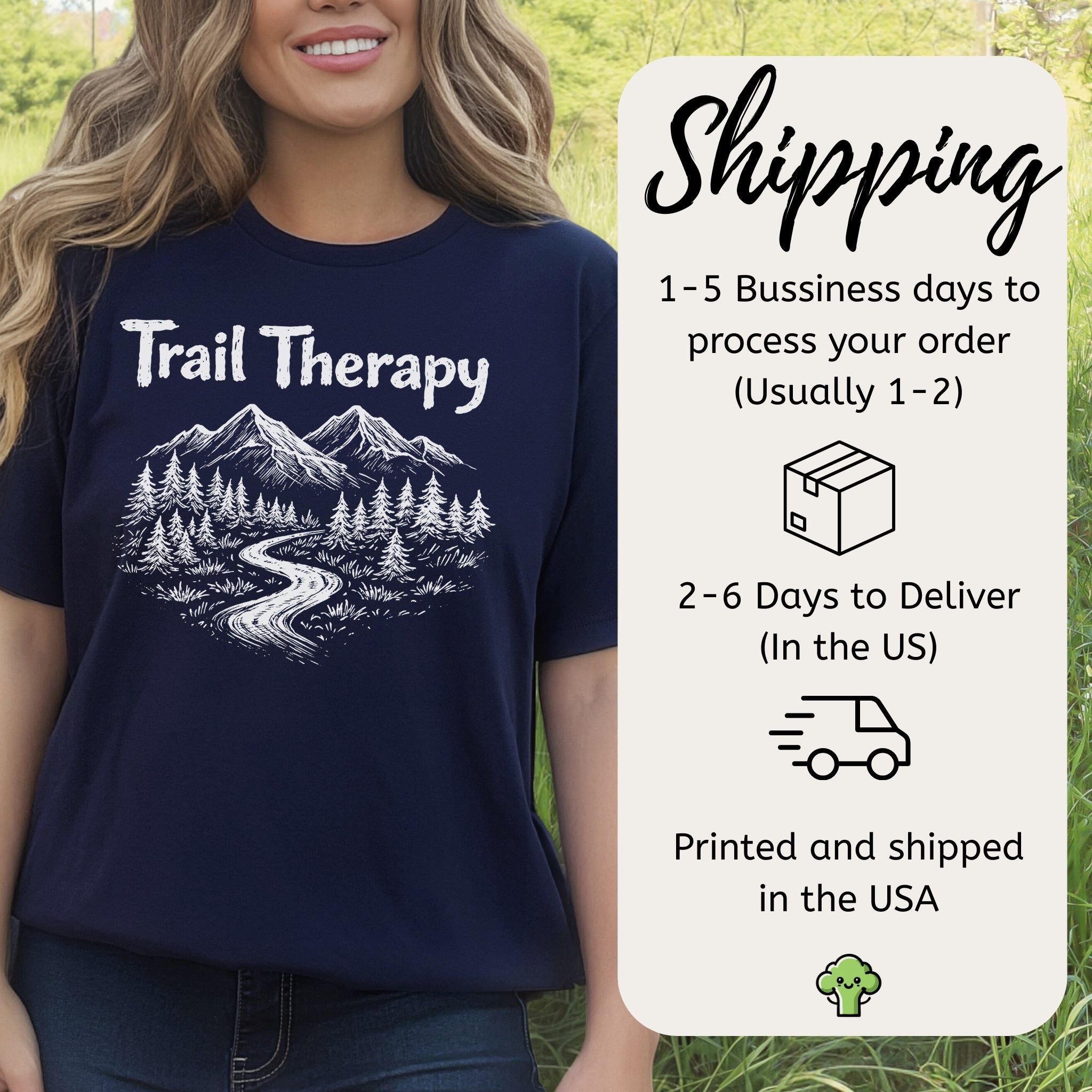 Trail Therapy Mountain Forest Mindful Hiking T-Shirt