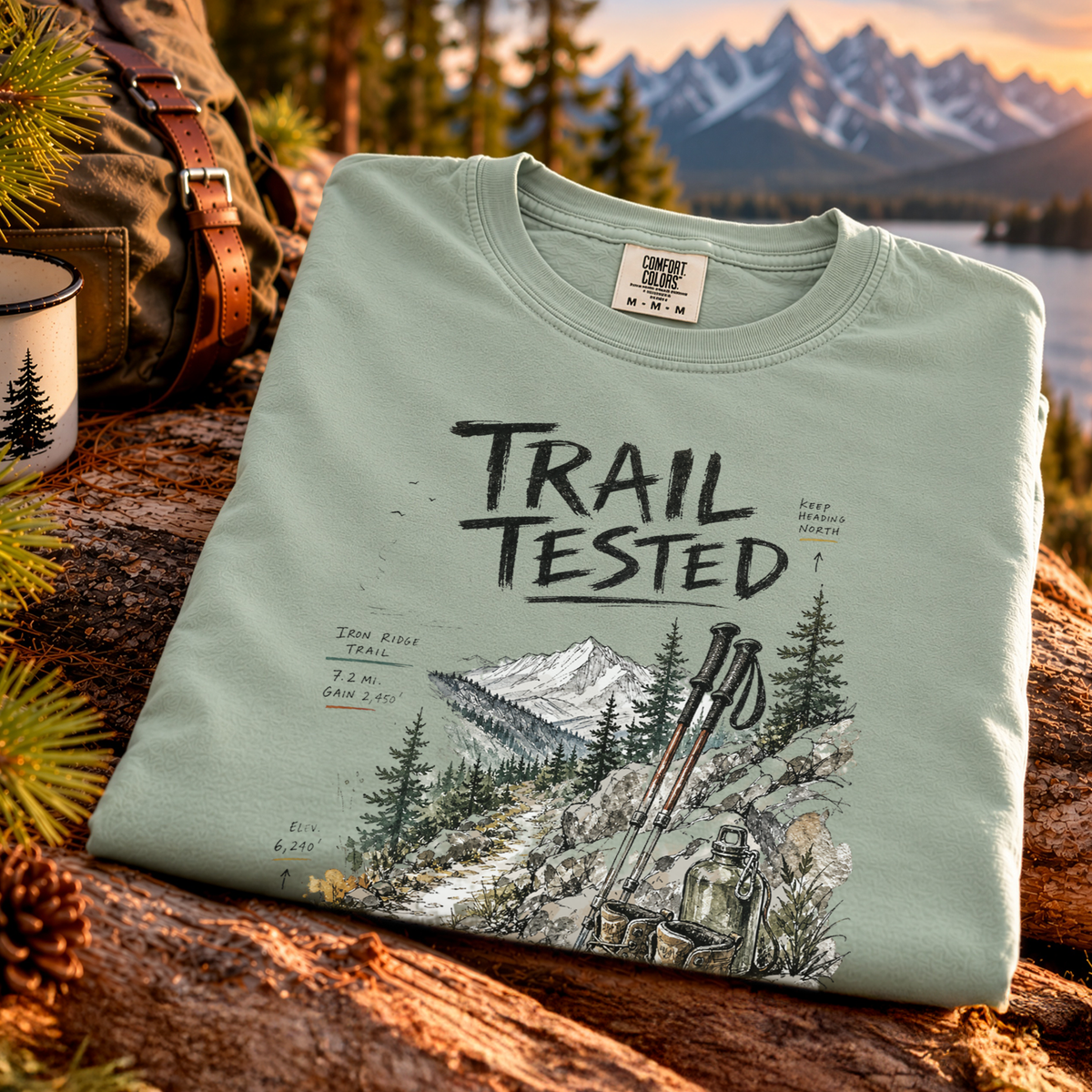 Trail Tested Comfort Colors Shirt – Vintage Hiking Boots T-Shirt