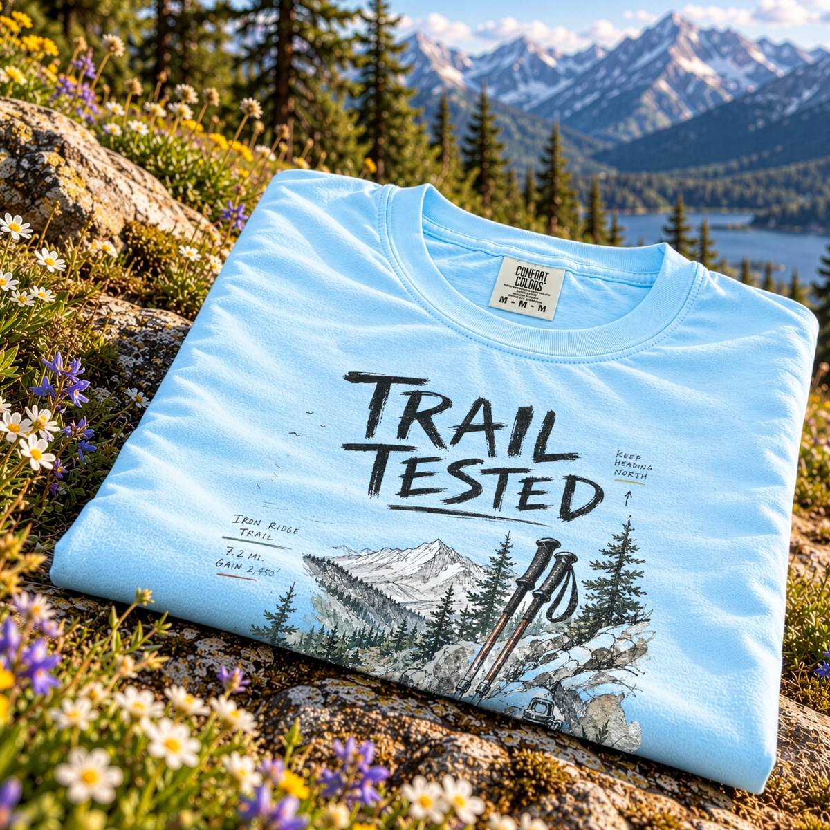 Trail Tested Comfort Colors Shirt – Vintage Hiking Boots T-Shirt