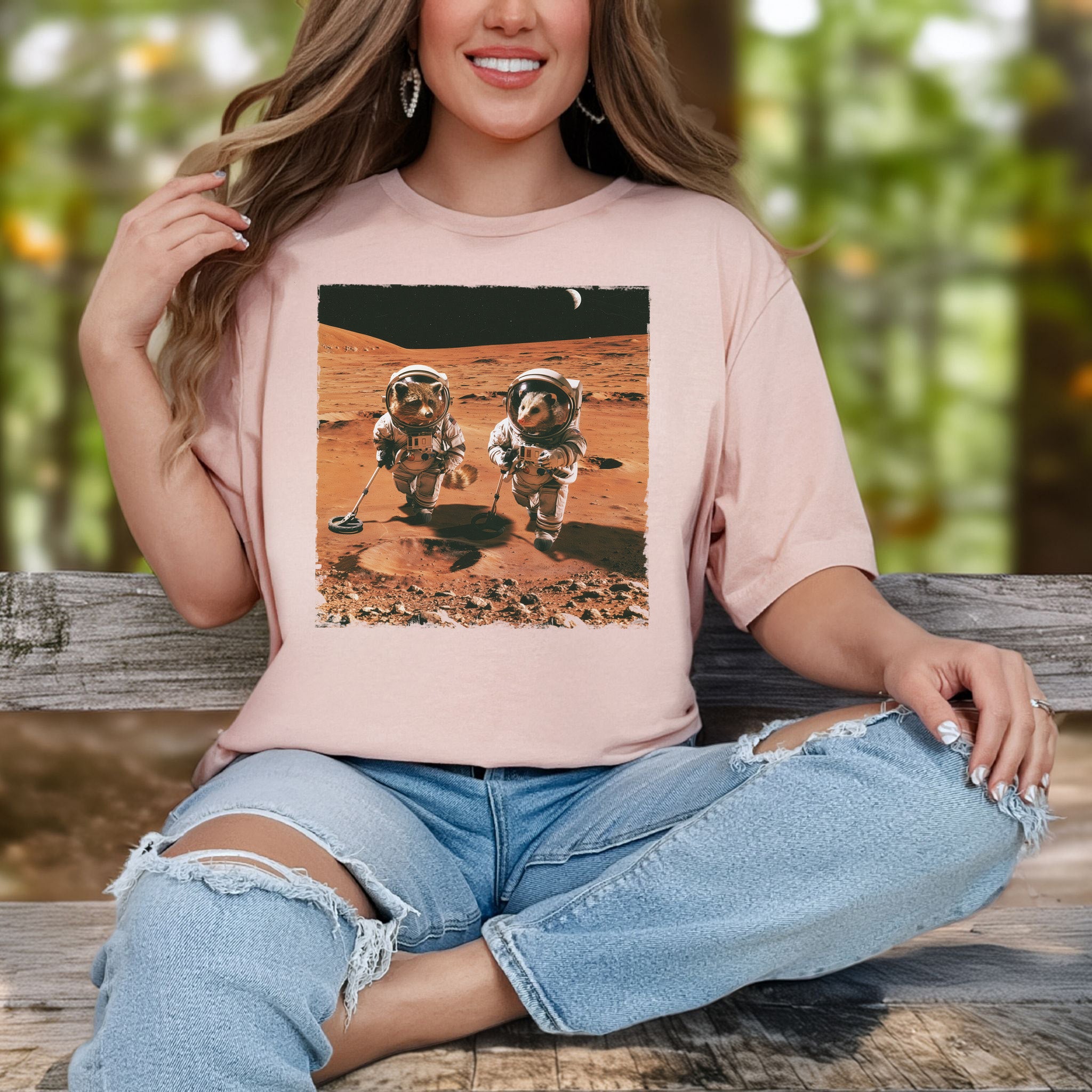 Trash Panda Astronauts Raccoon Possum Mars Explorer Gift T-Shirt