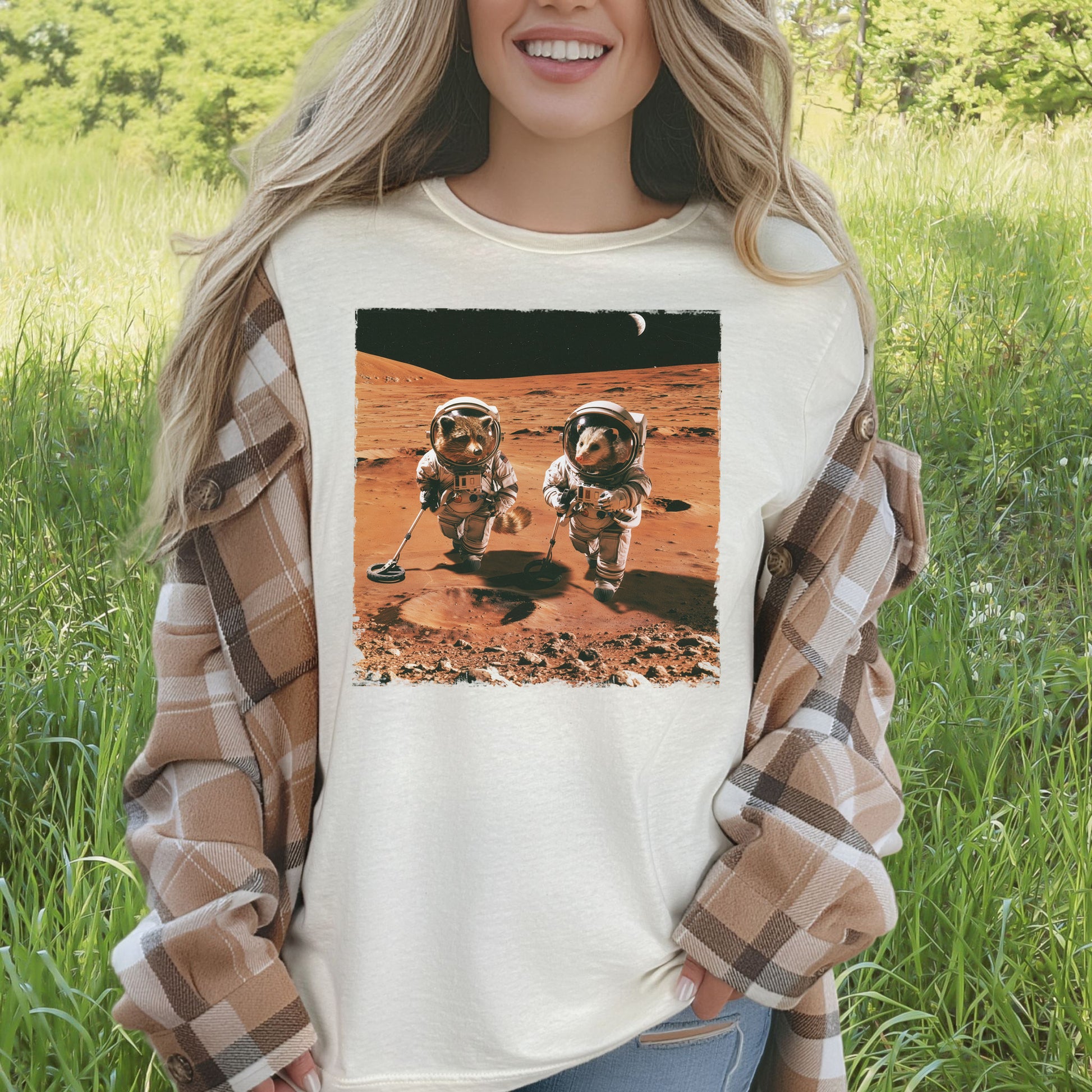 Trash Panda Astronauts Raccoon Possum Mars Explorer Gift T-Shirt