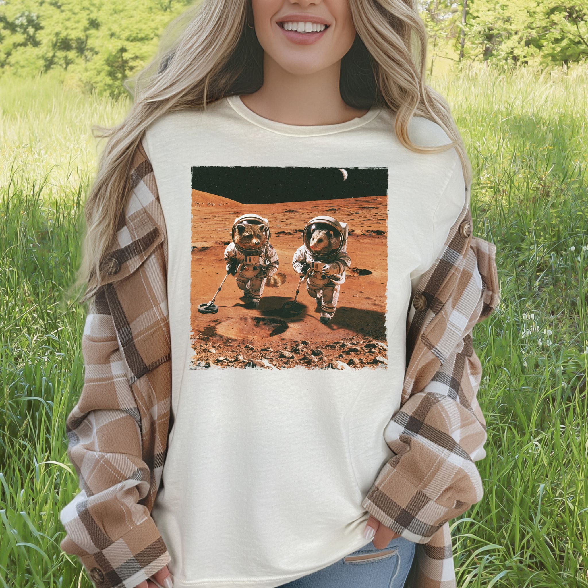 Trash Panda Astronauts Raccoon Possum Mars Explorer Gift T-Shirt