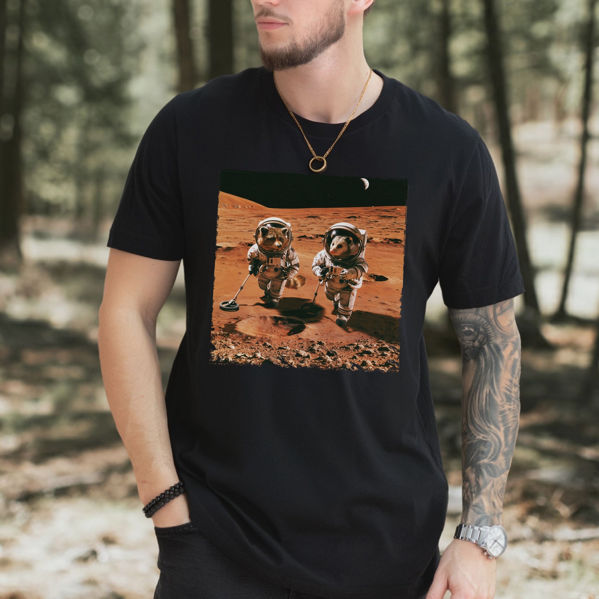 Trash Panda Astronauts Raccoon Possum Mars Explorer Gift T-Shirt