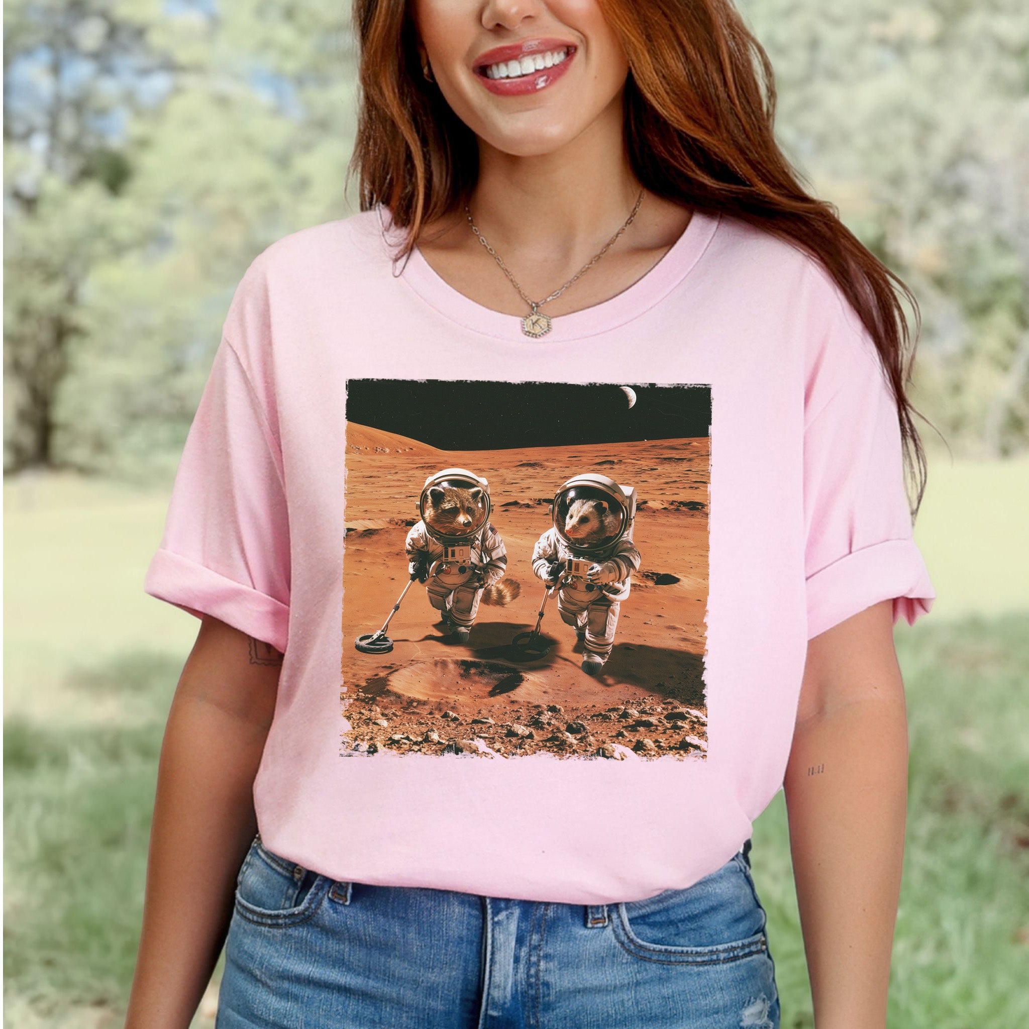 Trash Panda Astronauts Raccoon Possum Mars Explorer Gift T-Shirt